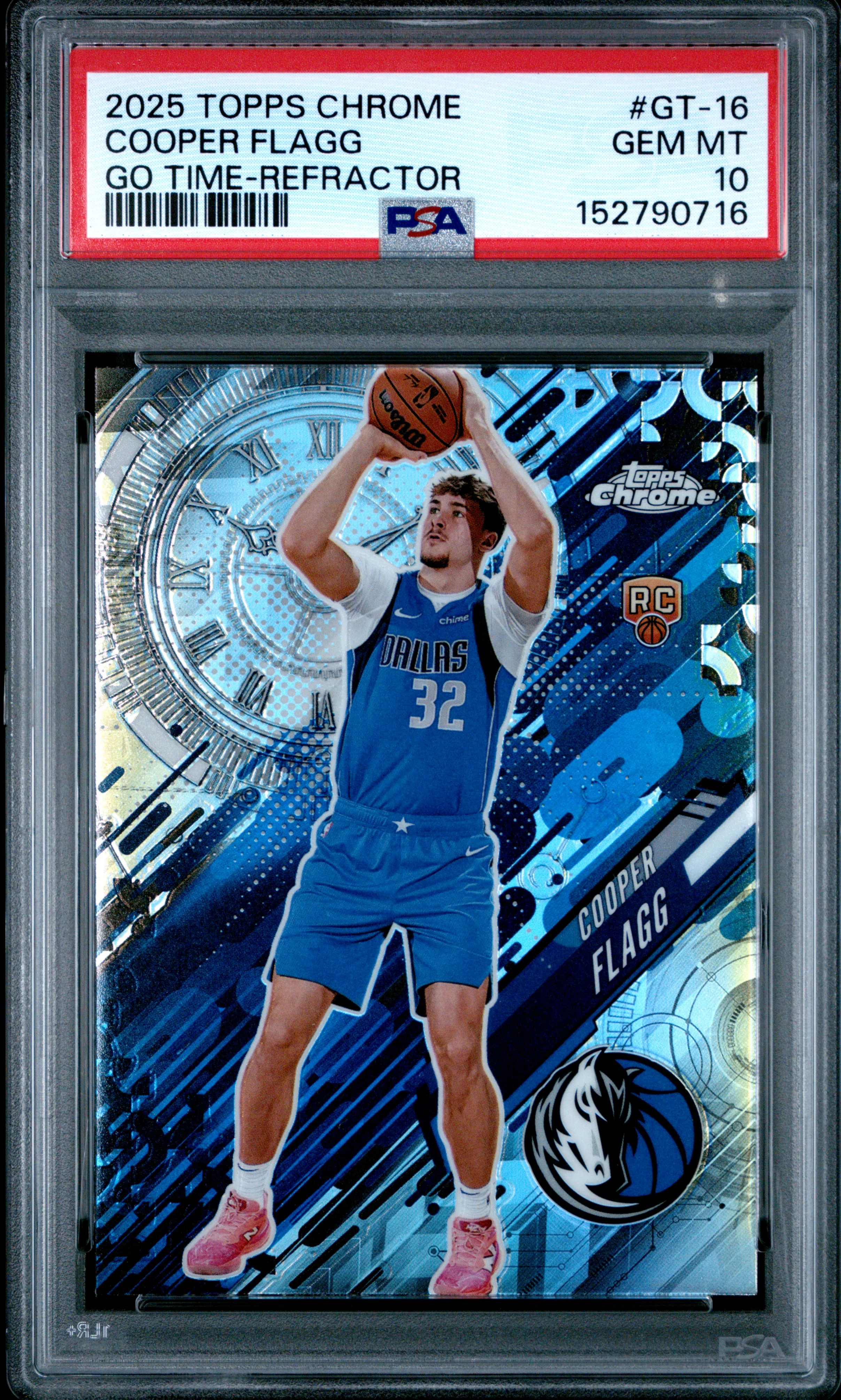 COOPER FLAGG | 2025 TOPPS CHROME GO TIME GT-16 | GO TIME-REFRACTOR | PSA GEM MT 10