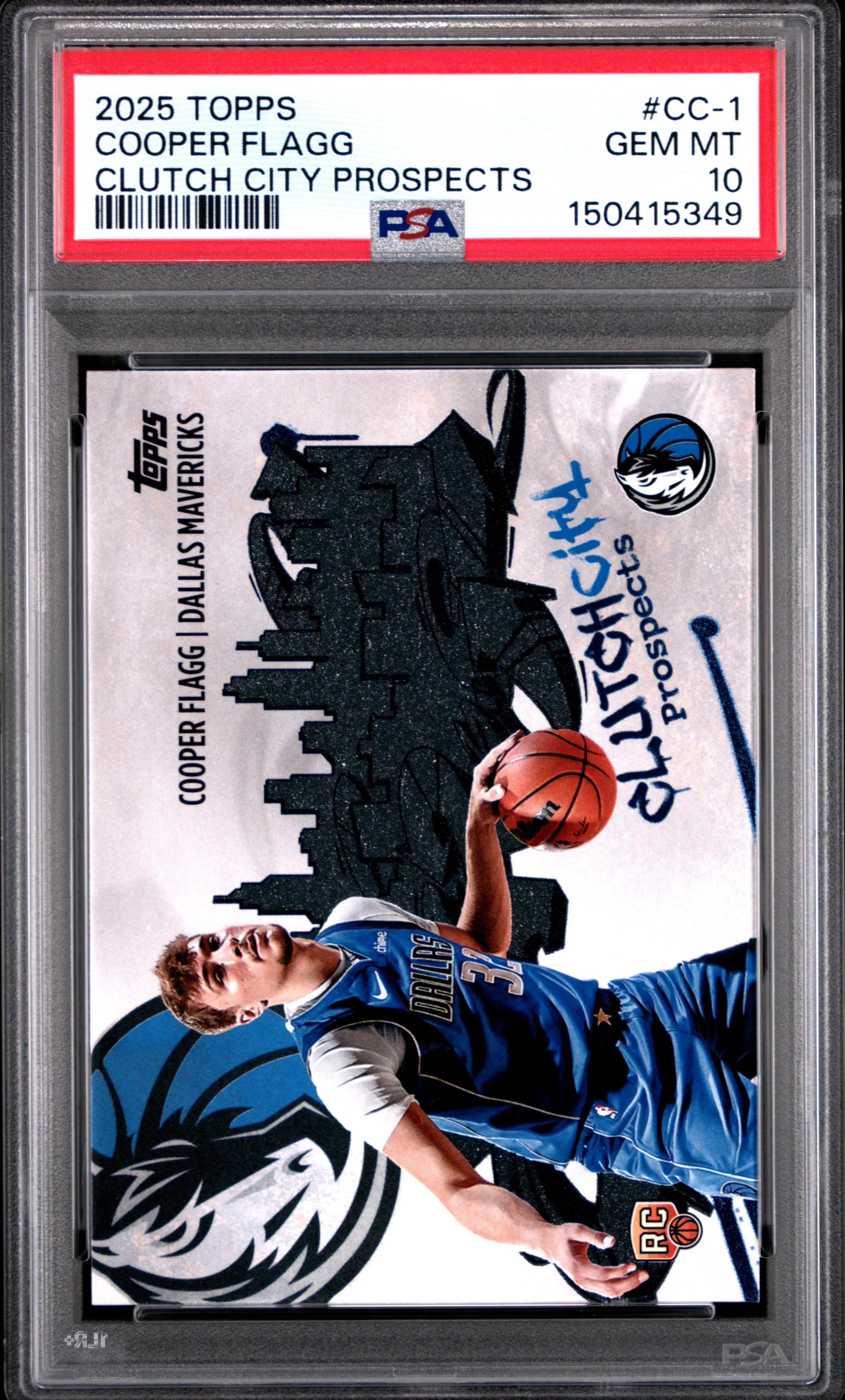 COOPER FLAGG | 2025 TOPPS CLUTCH CITY PROSPECTS CC-1 | PSA GEM MT 10