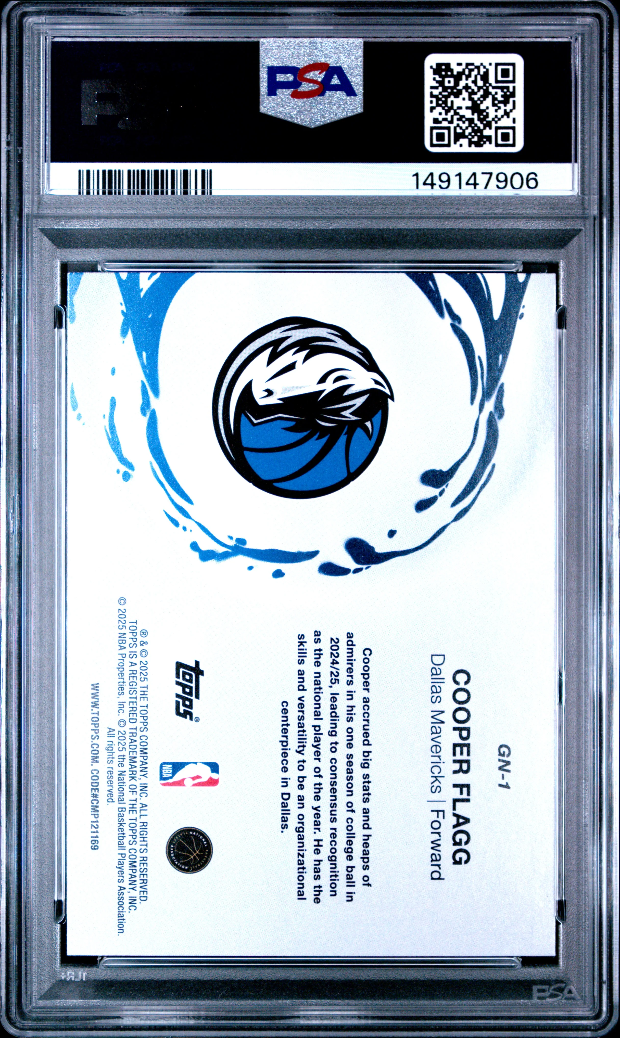 COOPER FLAGG | 2025 TOPPS GENERATION NOW GN-1 | PSA GEM MT 10 - Image 2