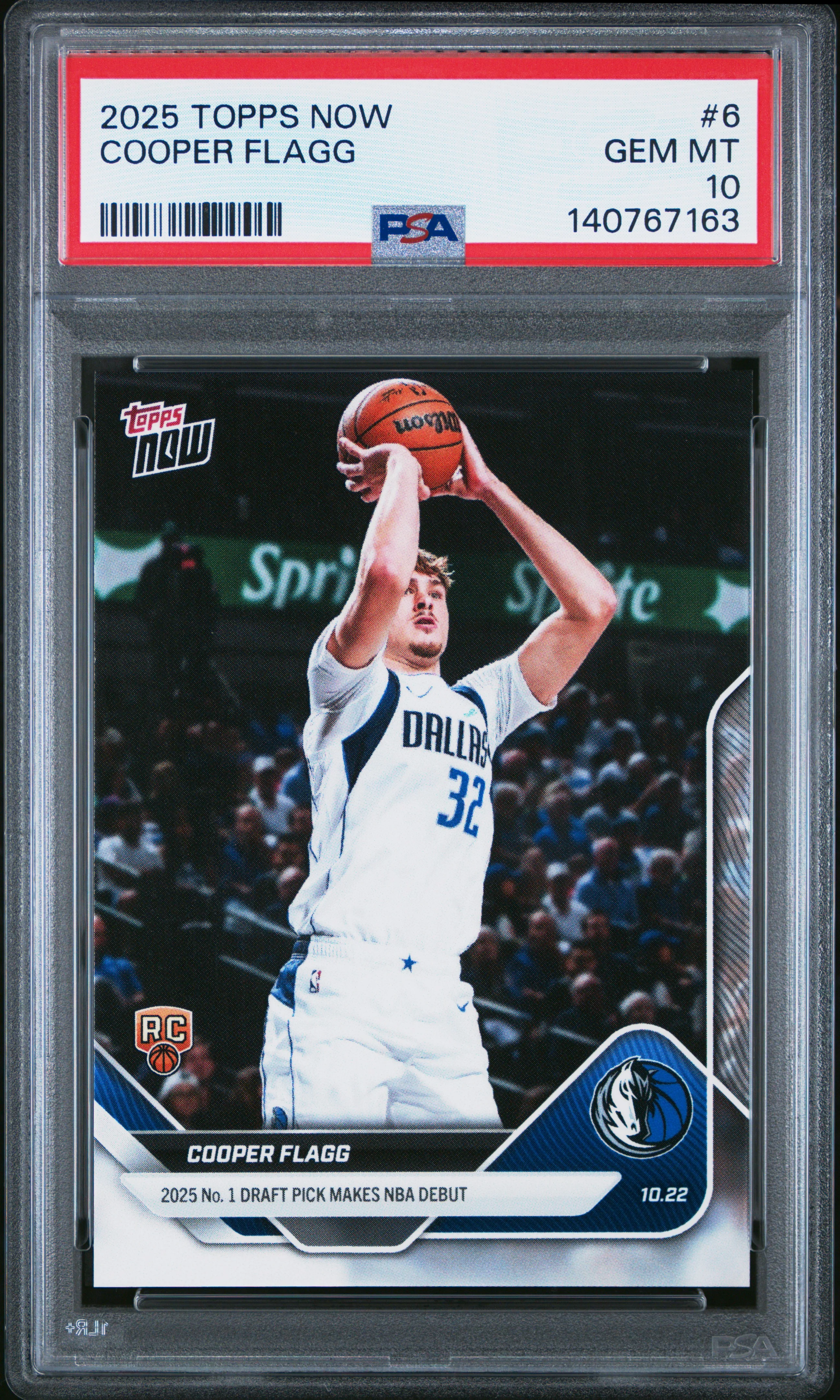 COOPER FLAGG | 2025 TOPPS NOW 6 | PSA GEM MT 10