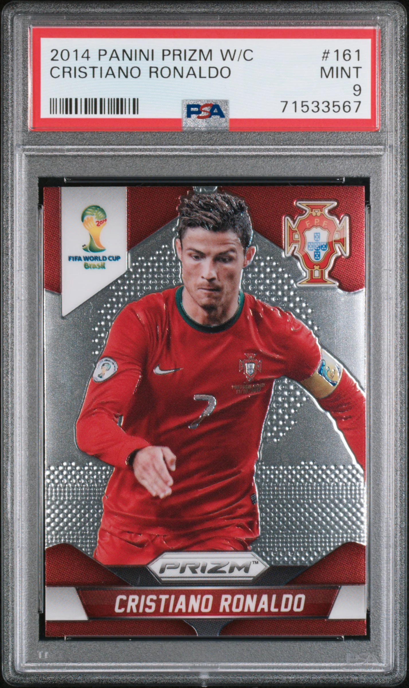 CRISTIANO RONALDO | 2014 PANINI PRIZM WORLD CUP 161 | PSA MINT 9