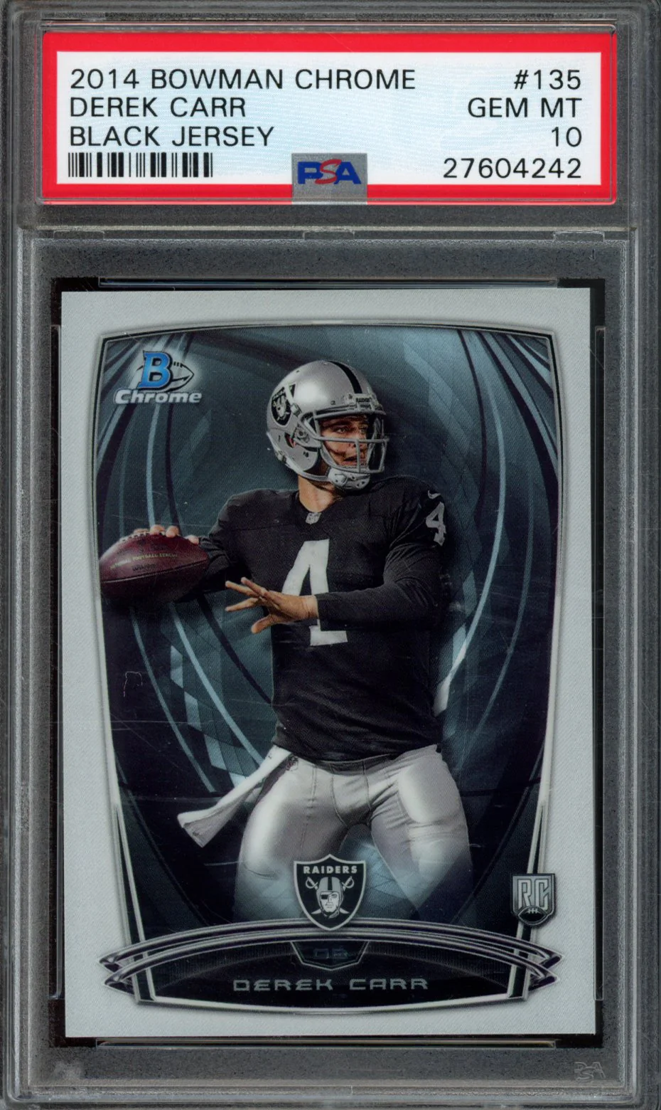 DEREK CARR | 2014 BOWMAN CHROME | PSA GEM MT 10