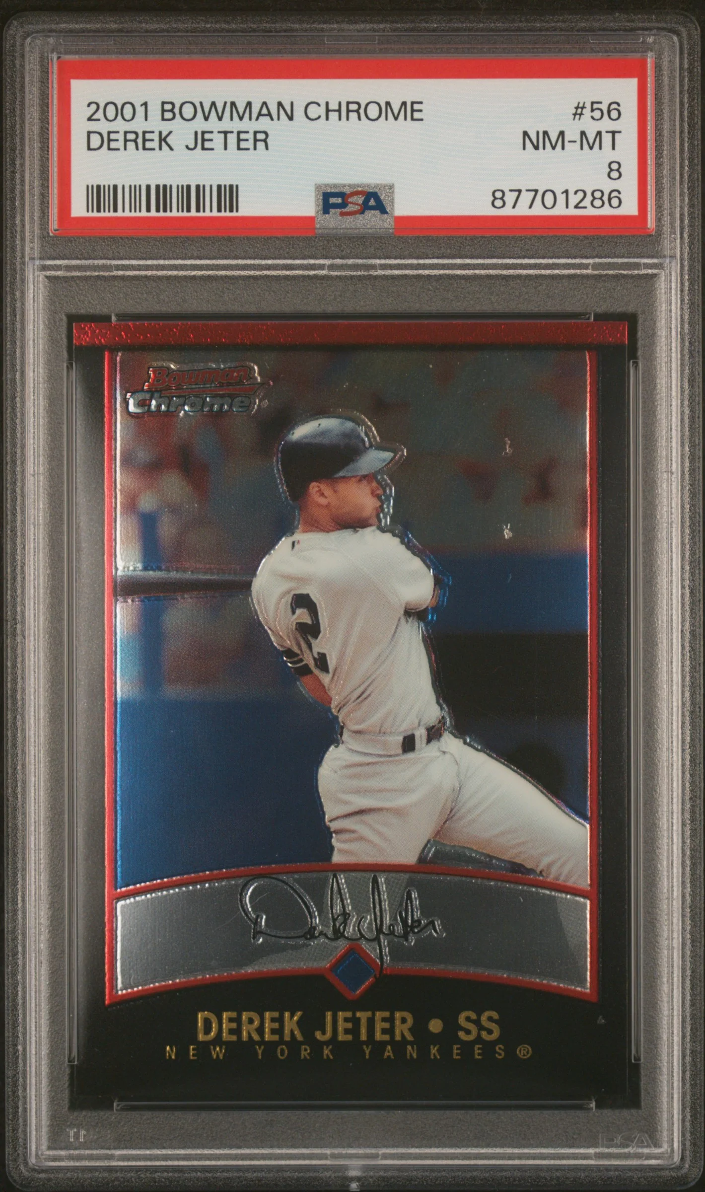 DEREK JETER | 2001 BOWMAN CHROME 56 | PSA NM-MT 8