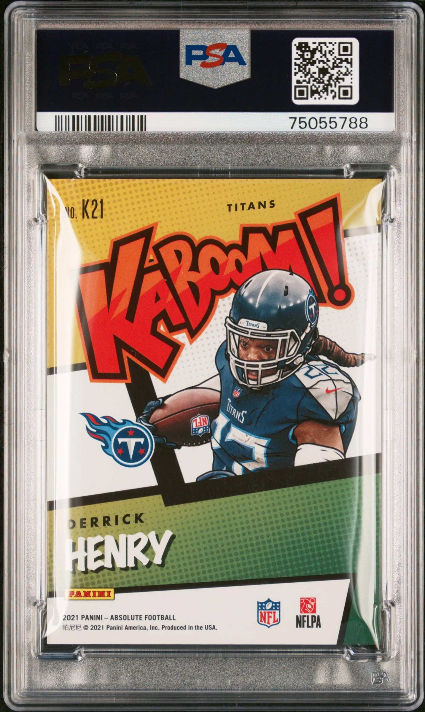 DERRICK HENRY | 2021 PANINI ABSOLUTE KABOOM! K21 | KABOOM! | PSA MINT 9 - Image 2