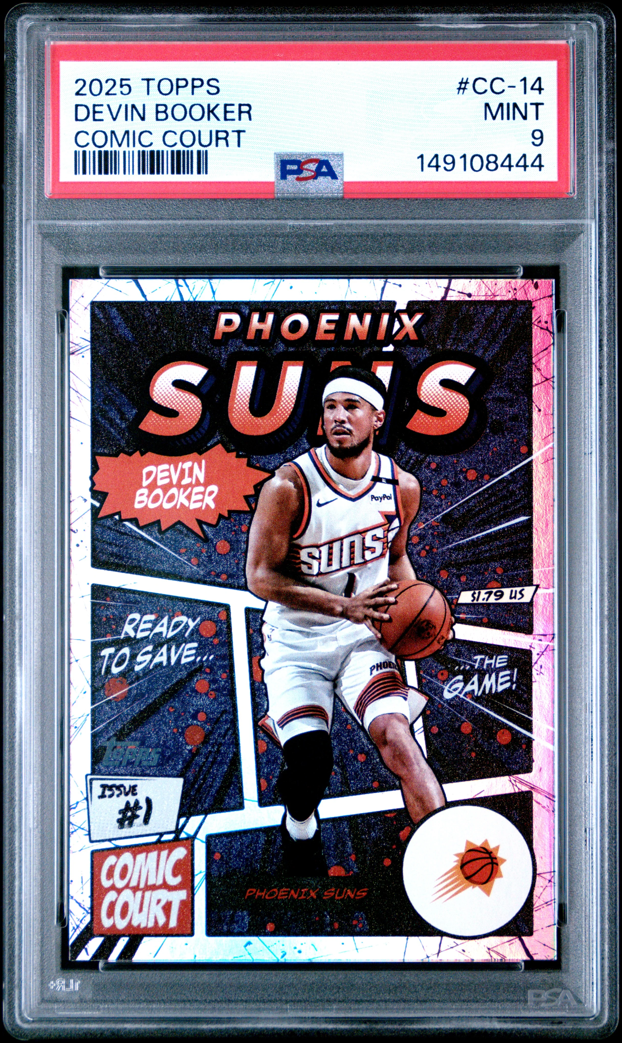 DEVIN BOOKER | 2025 TOPPS COMIC COURT CC-14 | PSA MINT 9
