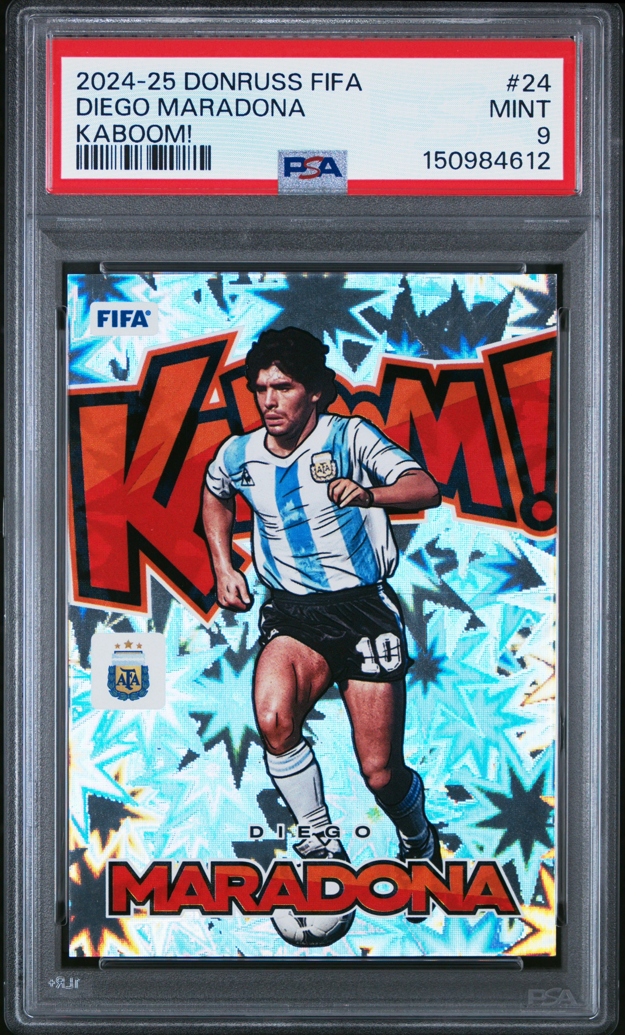 DIEGO MARADONA | 2024-25 PANINI DONRUSS FIFA KABOOM! 24 | PSA MINT 9