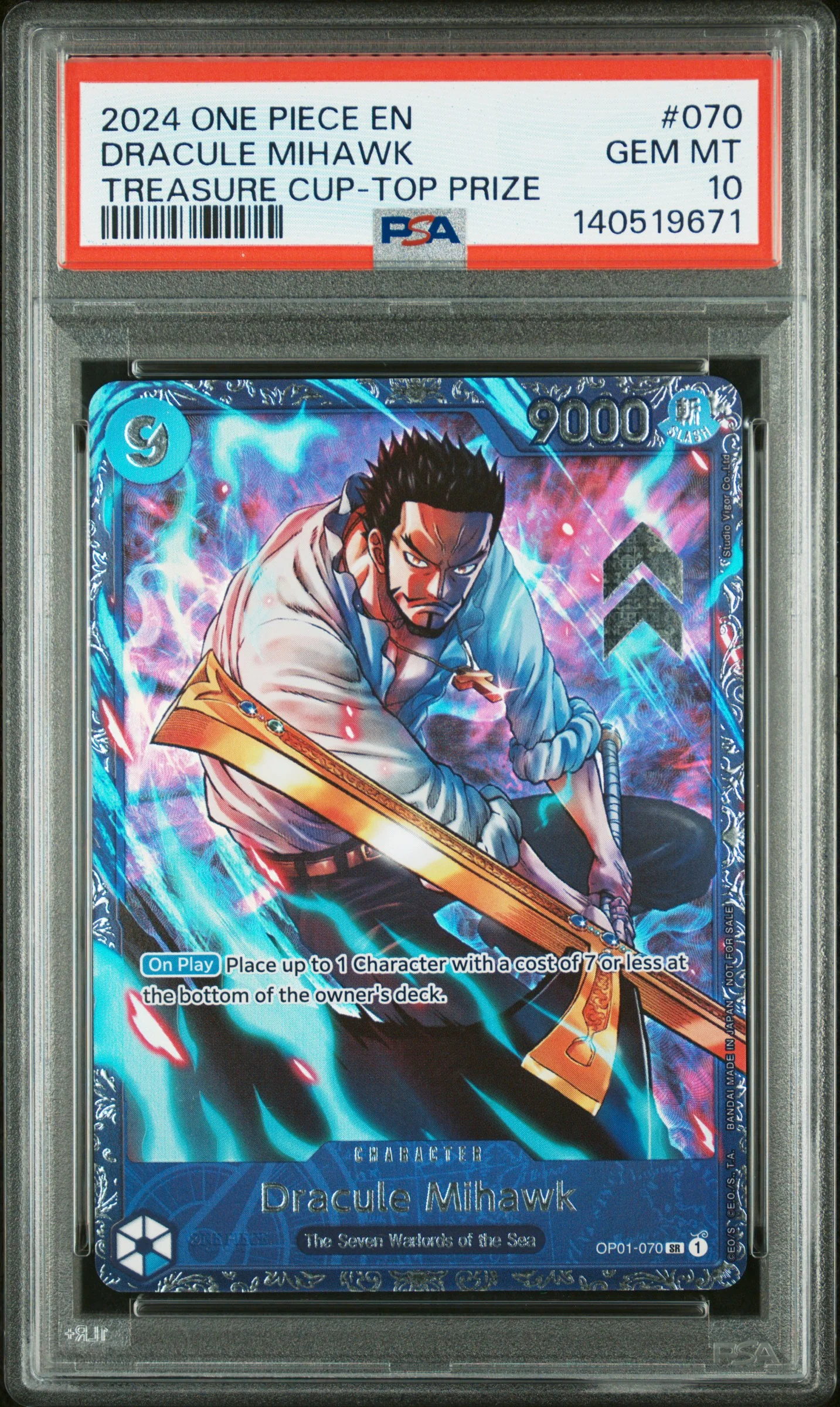 DRACULE MIHAWK | 2024 ONE PIECE PROMOS 070 | TREASURE CUP-TOP 8 | PSA GEM MT 10
