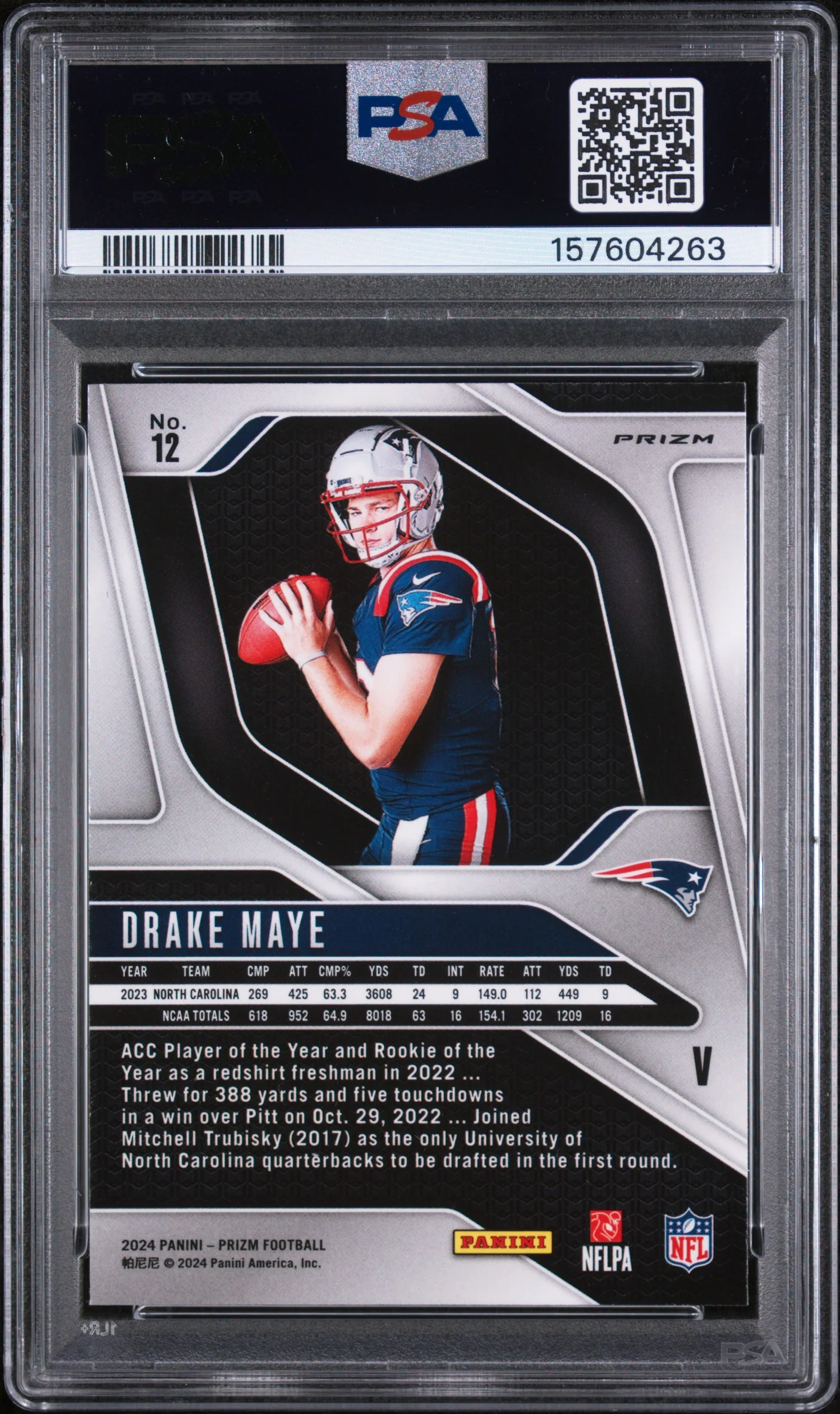 DRAKE MAYE | 2024 PANINI PRIZM ROOKIE VARIATION 12 | PSA GEM MT 10 - Image 2