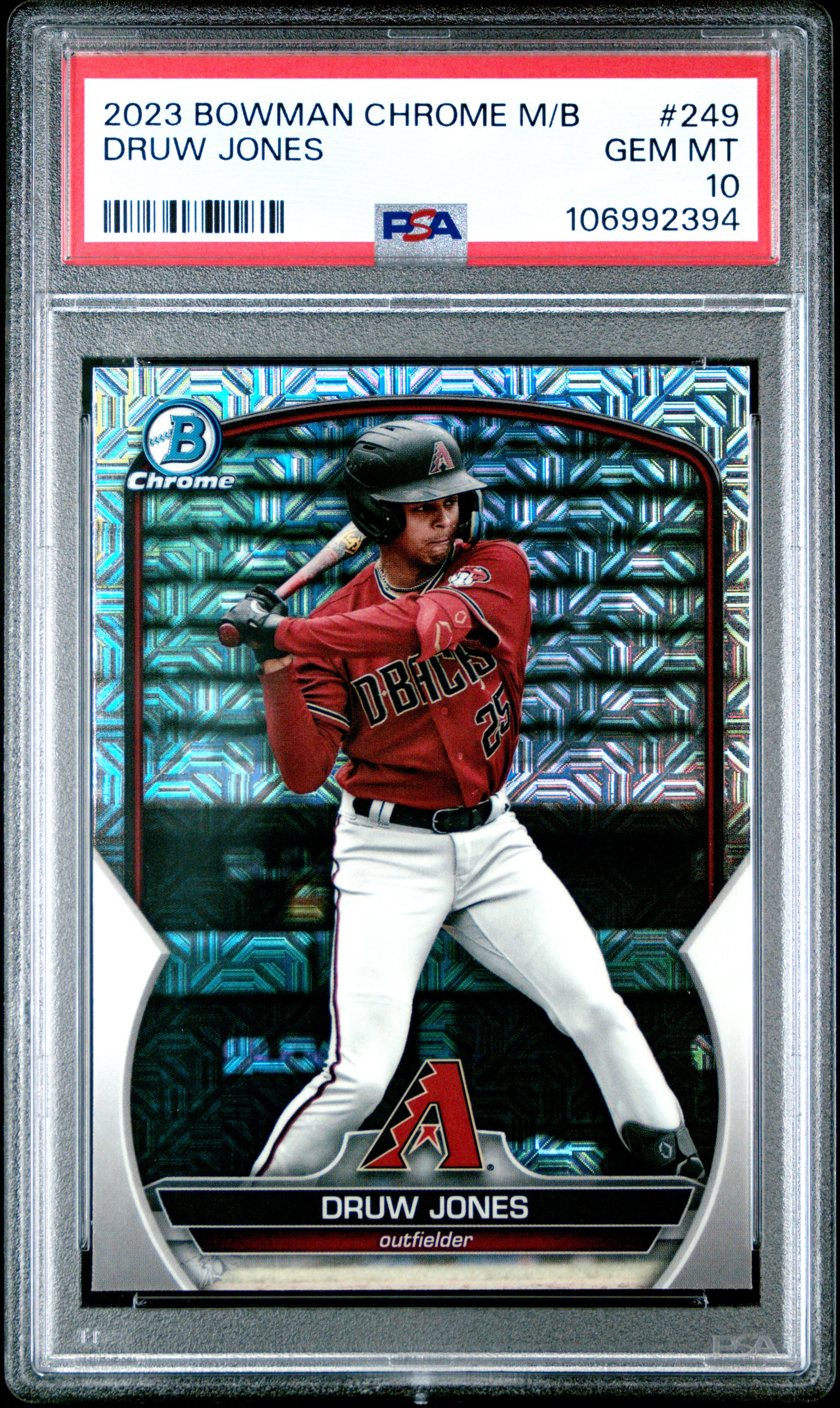 DRUW JONES | 2023 BOWMAN MEGA BOX CHROME 249 | PSA GEM MT 10