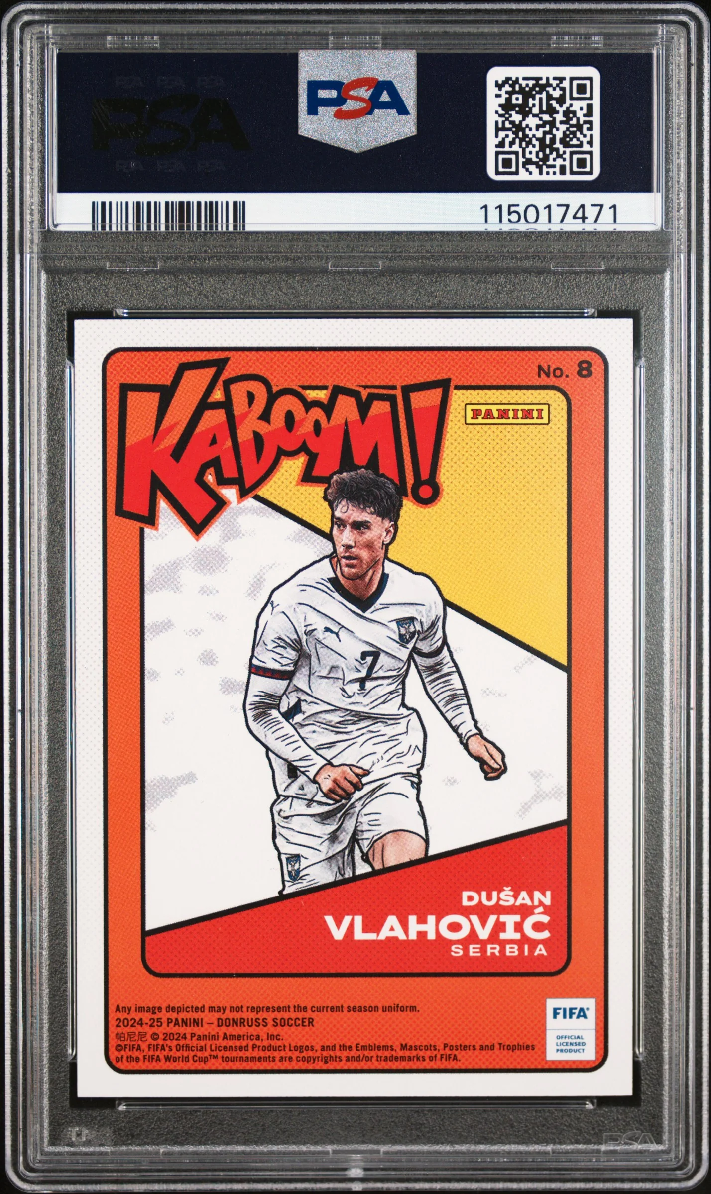 DUSAN VLAHOVIC | 2024-25 PANINI DONRUSS FIFA KABOOM! 8 | PSA MINT 9 - Image 2