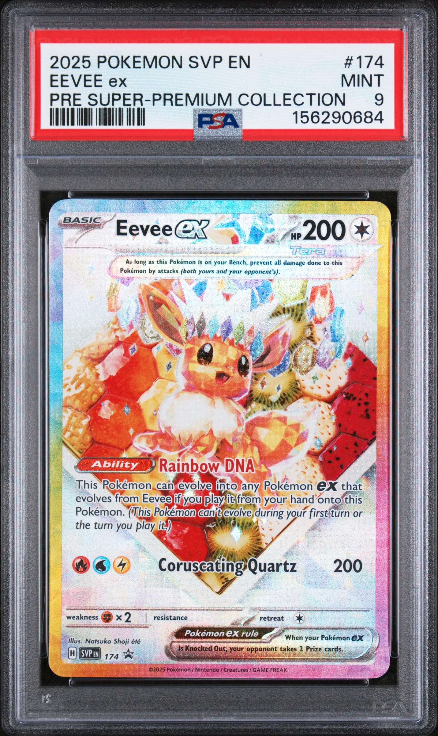 EEVEE ex | 2025 POKEMON SVP EN-SV BLACK STAR PROMO 174 | PRE SUPER-PREMIUM COLLECTION | PSA MINT 9