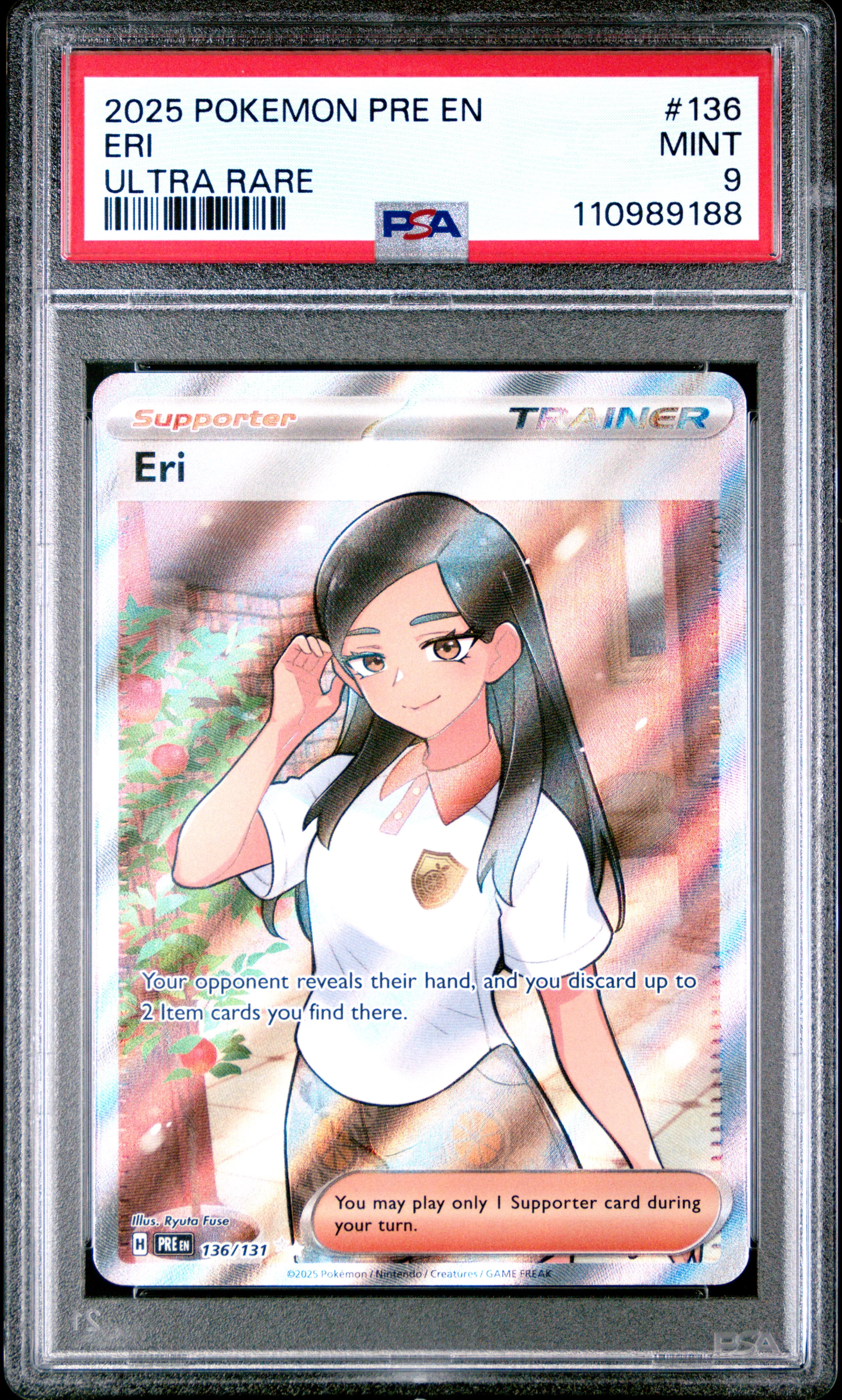 ERI | 2025 POKEMON PRE EN-PRISMATIC EVOLUTIONS 136 | ULTRA RARE | PSA MINT 9