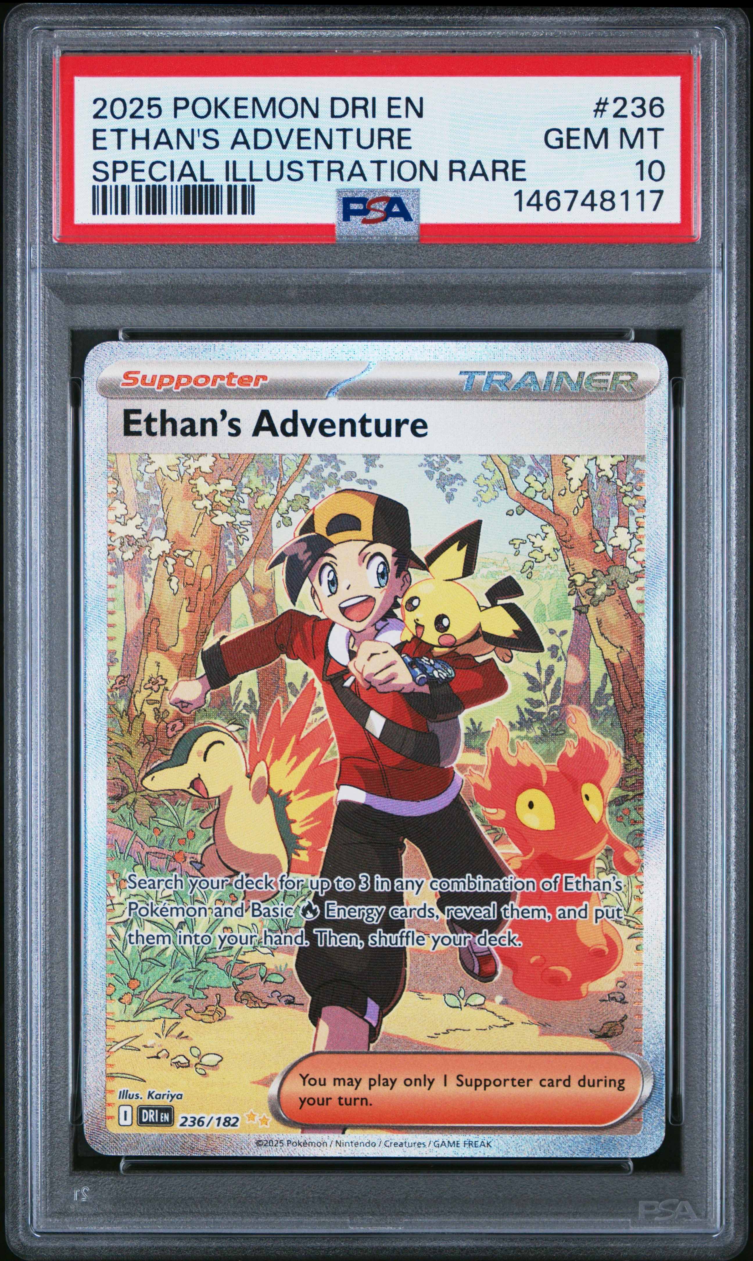 ETHAN'S ADVENTURE | 2025 POKEMON DRI EN-DESTINED RIVALS 236 | SPECIAL ILLUSTRATION RARE | PSA GEM MT 10