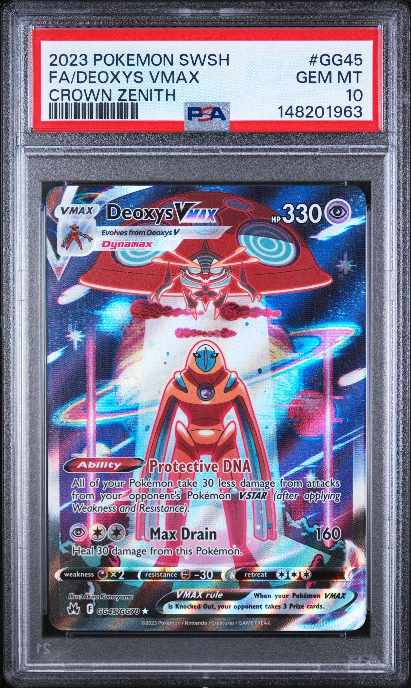 FA/DEOXYS VMAX | 2023 POKEMON SWORD AND SHIELD CROWN ZENITH GG45 | CROWN ZENITH | PSA GEM MT 10