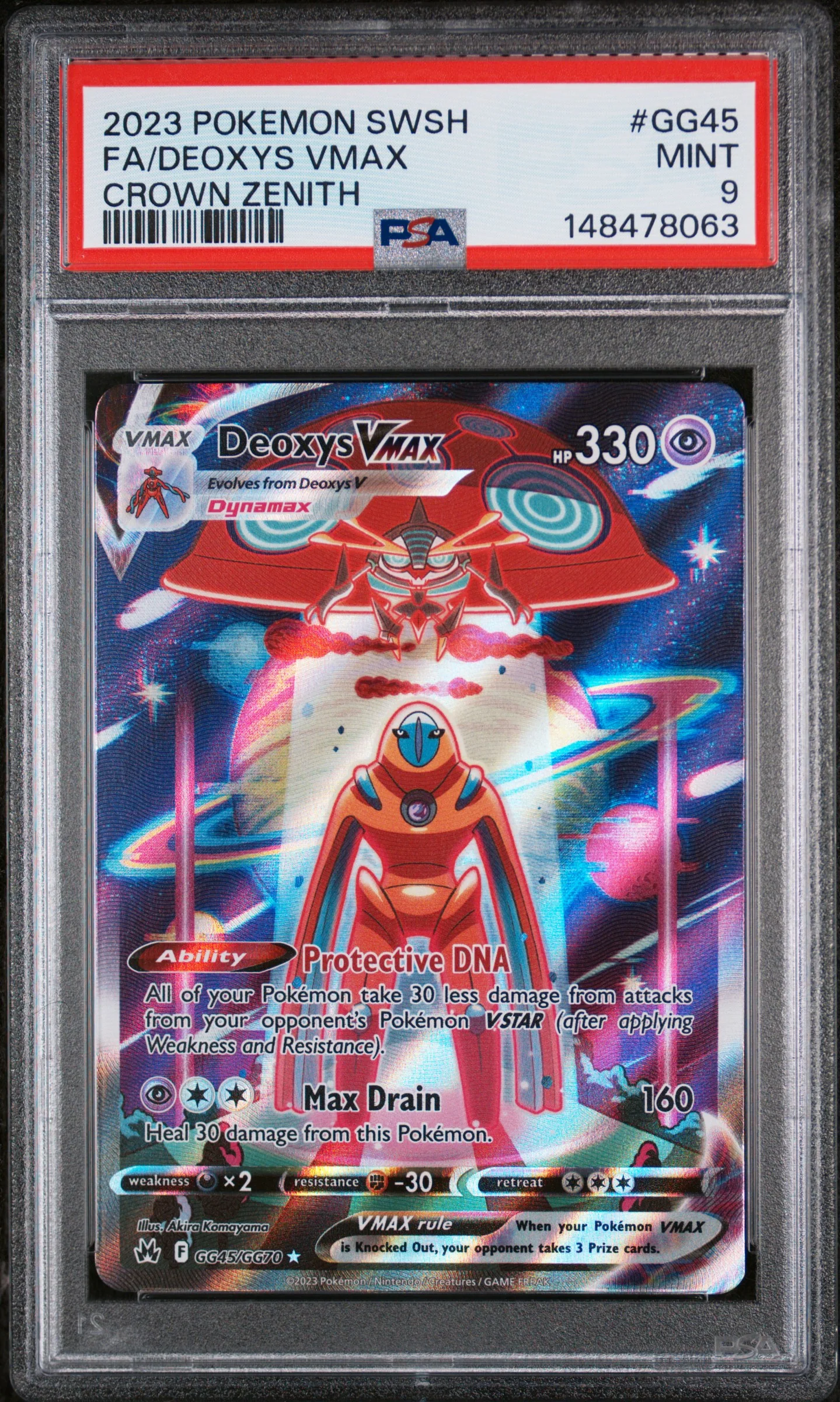 FA/DEOXYS VMAX | 2023 POKEMON SWORD AND SHIELD CROWN ZENITH GG45 | CROWN ZENITH | PSA MINT 9