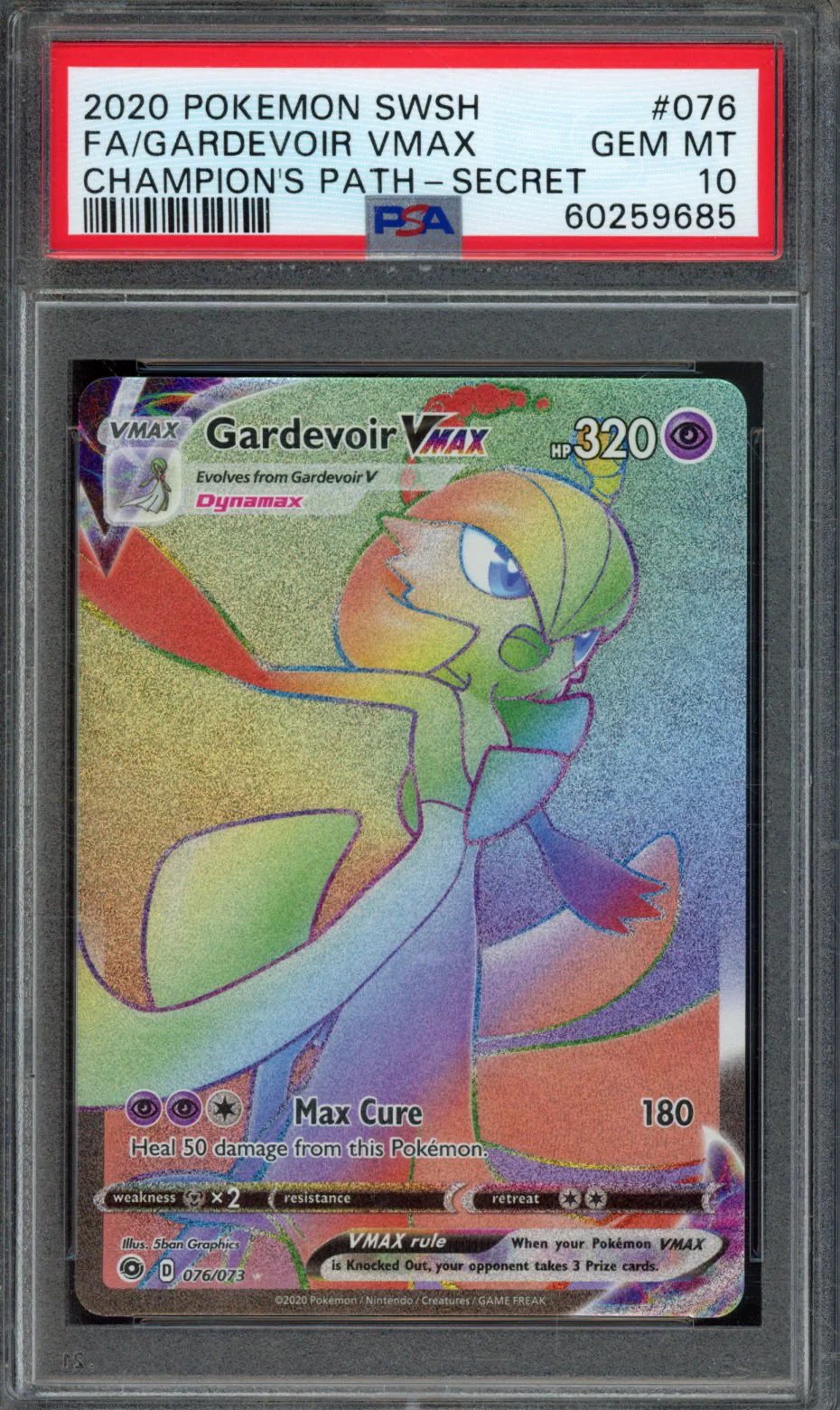 FA/GARDEVOIR VMAX | 2020 POKEMON SWORD & SHIELD CHAMPION'S PATH | PSA GEM MT 10