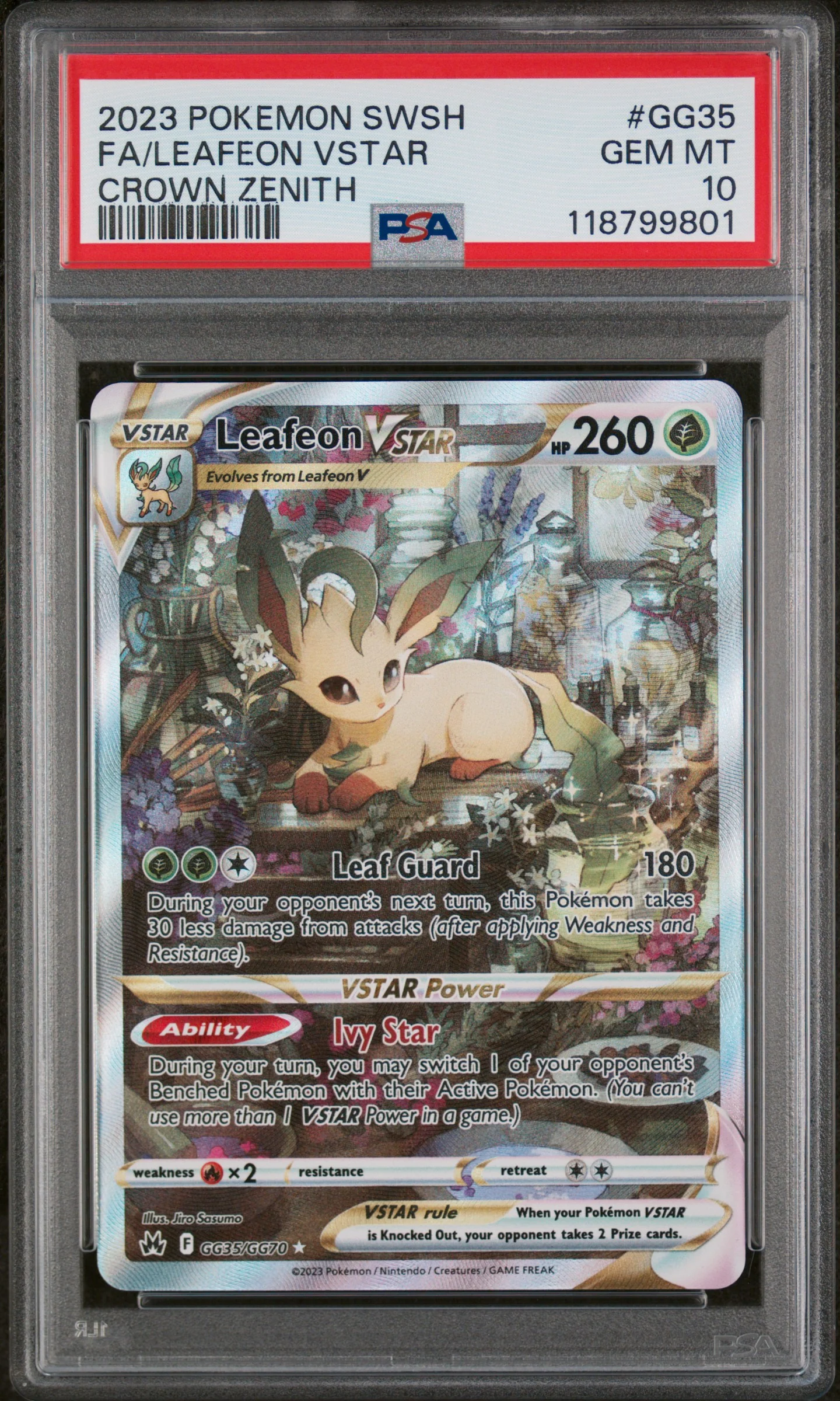 FA/LEAFEON VSTAR | 2023 POKEMON SWORD AND SHIELD CROWN ZENITH GG35 | CROWN ZENITH | PSA GEM MT 10