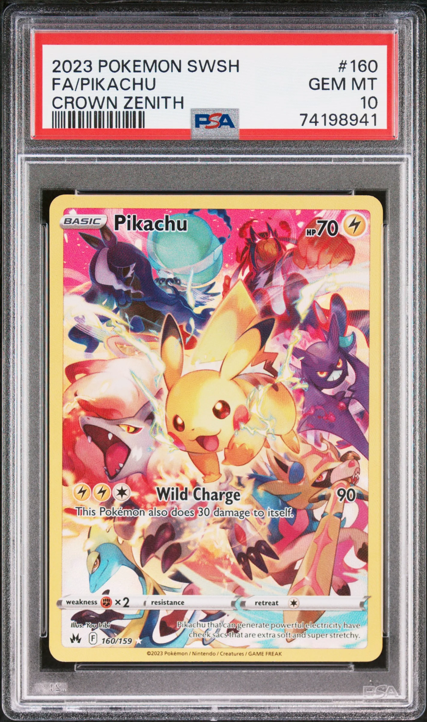 FA/PIKACHU | 2023 POKEMON SWORD AND SHIELD CROWN ZENITH 160 | CROWN ZENITH | PSA GEM MT 10