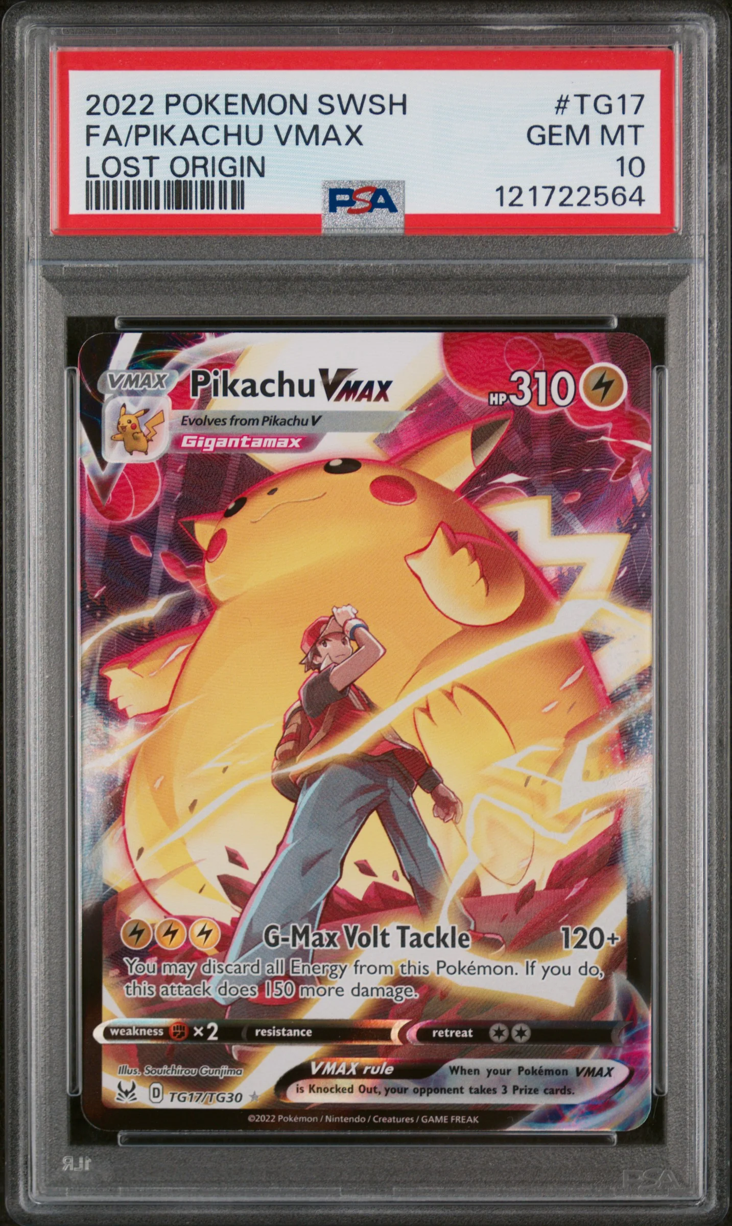 FA/PIKACHU VMAX | 2022 POKEMON SWORD & SHIELD LOST ORIGIN TG17 | LOST ORIGIN | PSA GEM MT 10