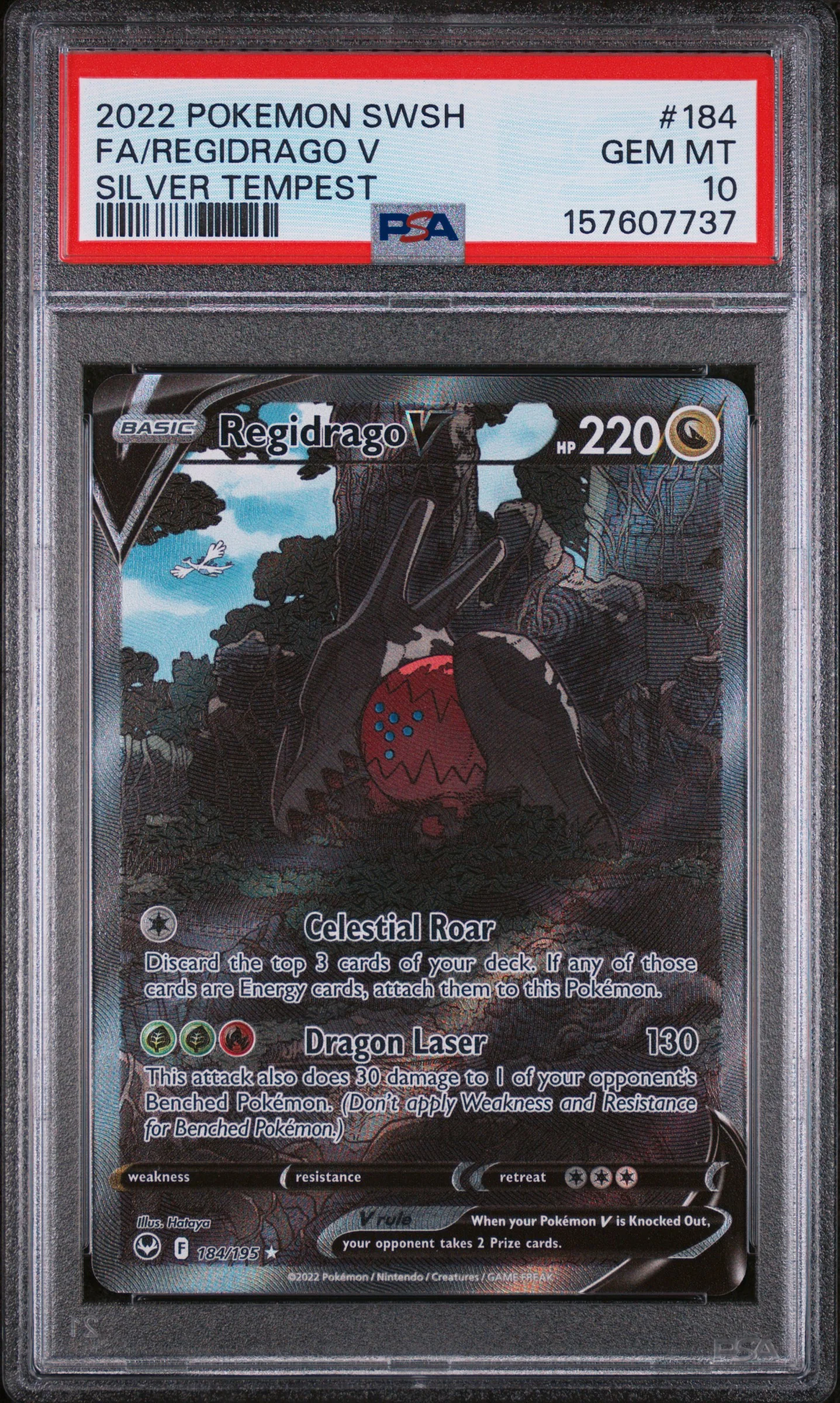 FA/REGIDRAGO V | 2022 POKEMON SWORD & SHIELD SILVER TEMPEST 184 | SILVER TEMPEST | PSA GEM MT 10