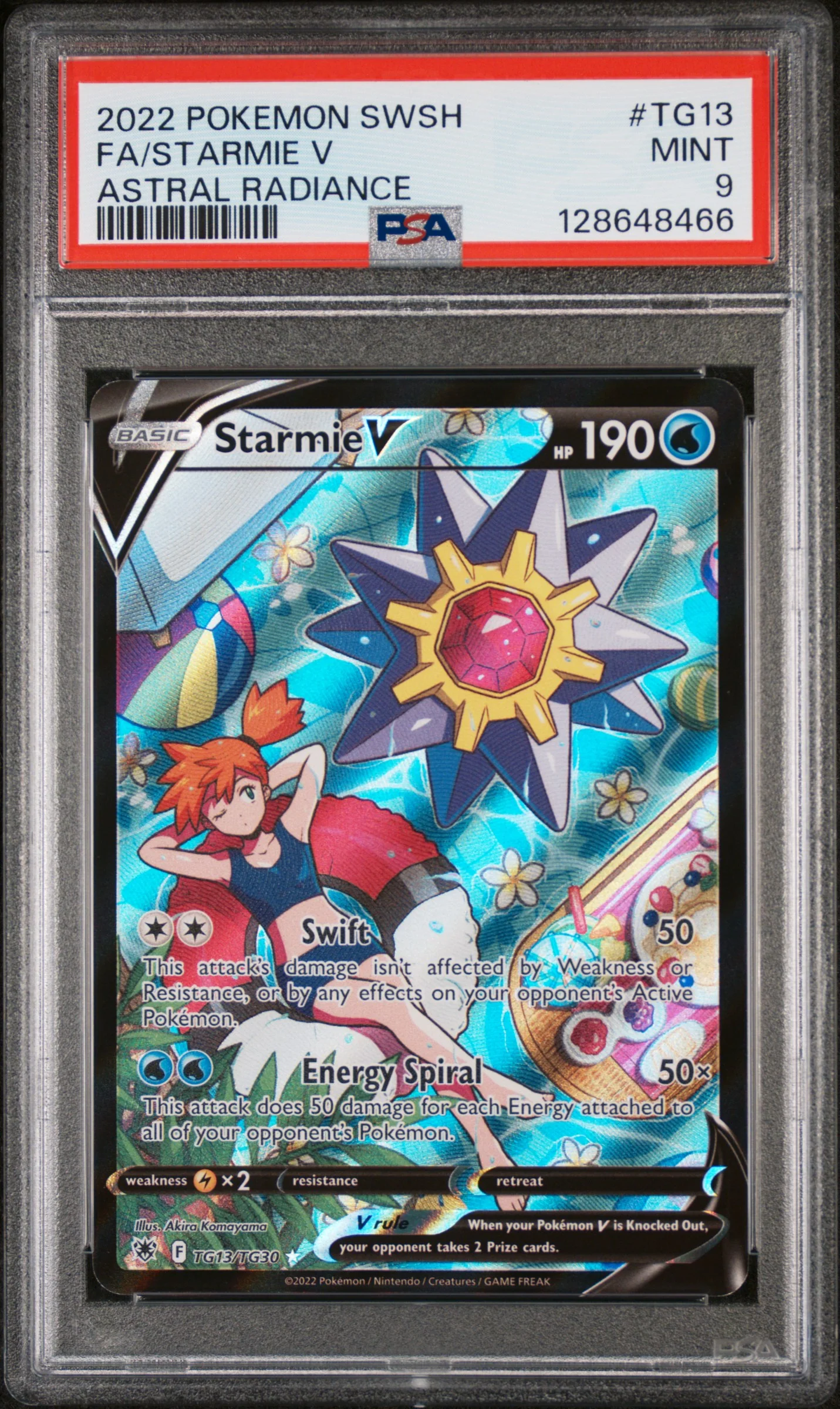 FA/STARMIE V | 2022 POKEMON SWORD & SHIELD ASTRAL RADIANCE TG13 | ASTRAL RADIANCE | PSA MINT 9