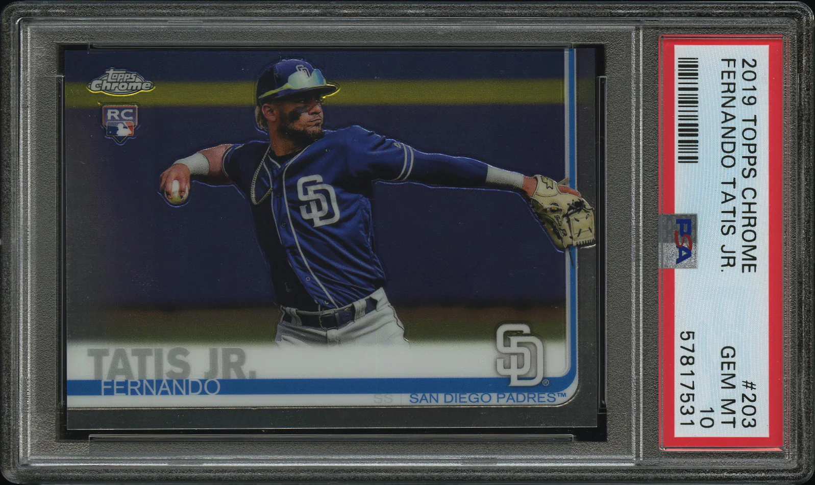 FERNANDO TATIS JR. | 2019 TOPPS CHROME 203 | PSA GEM MT 10