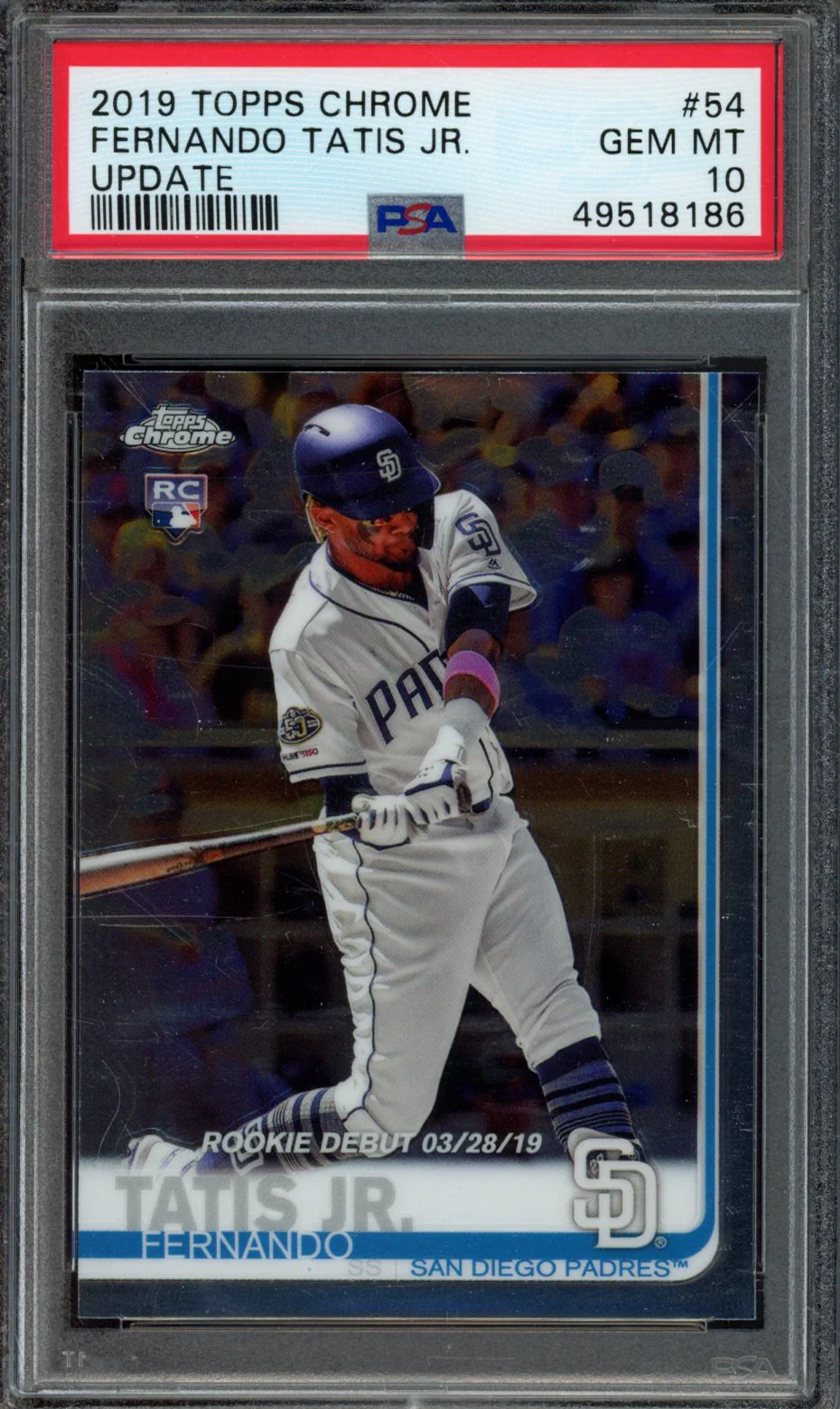 FERNANDO TATIS JR. | 2019 TOPPS CHROME UPDATE | PSA GEM MT 10