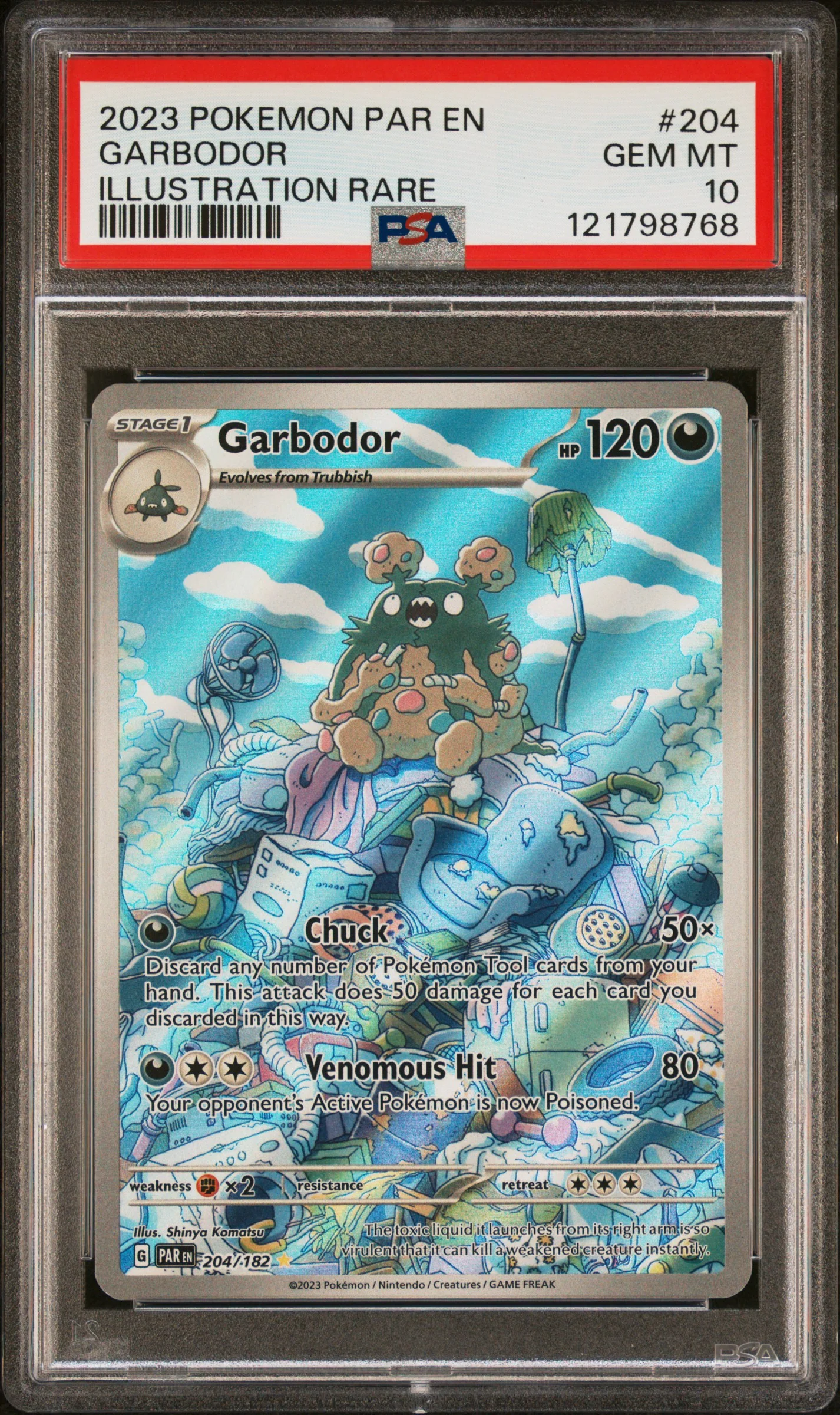 GARBODOR | 2023 POKEMON PAR EN-PARADOX RIFT 204 | ILLUSTRATION RARE | PSA GEM MT 10