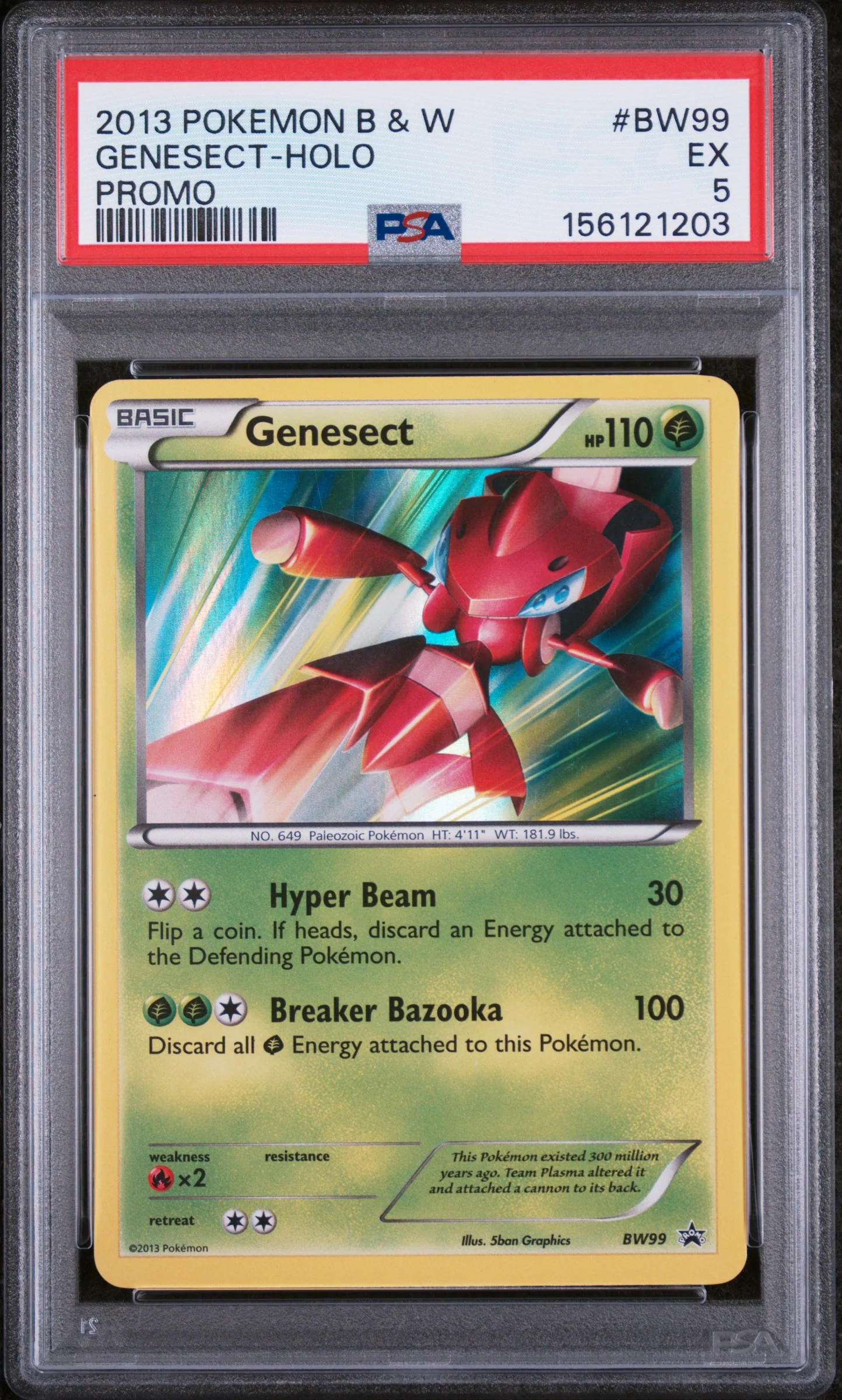 GENESECT-HOLO | 2013 POKEMON BLACK & WHITE PROMO BW99 | PROMO | PSA EX 5