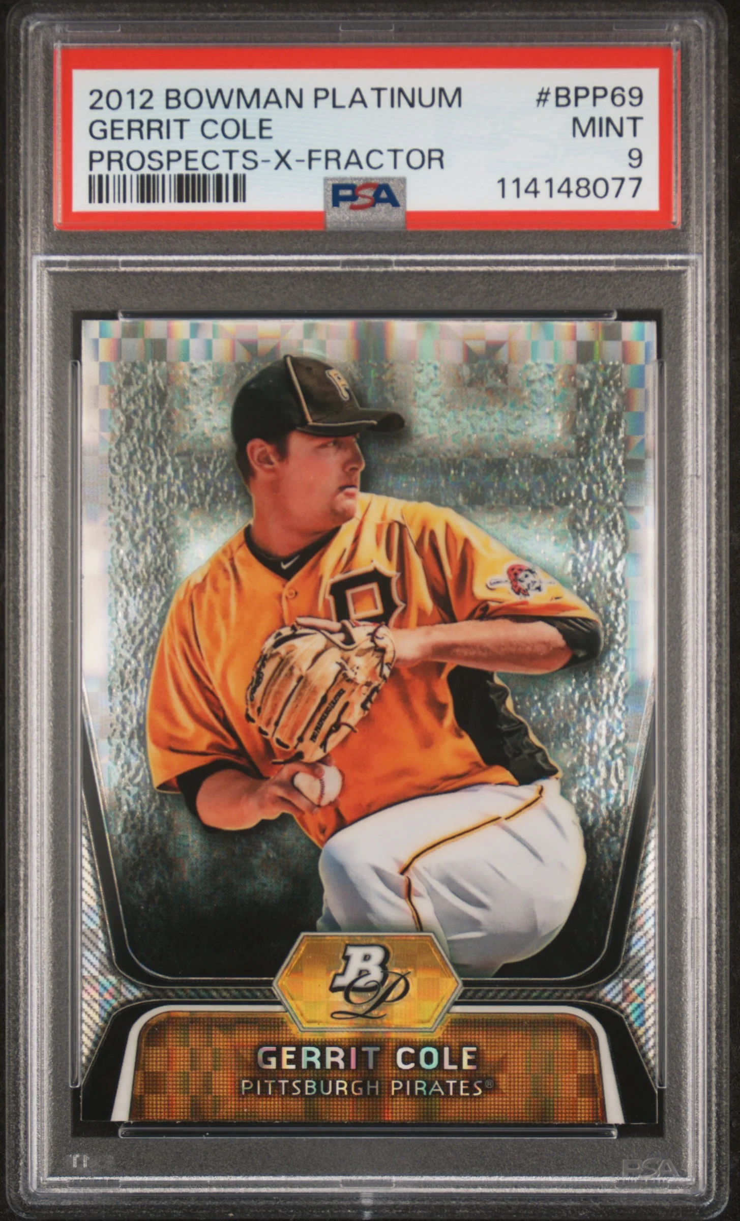GERRIT COLE | 2012 BOWMAN PLATINUM PROSPECTS BPP69 | PROSPECTS-X-FRACTOR | PSA MINT 9
