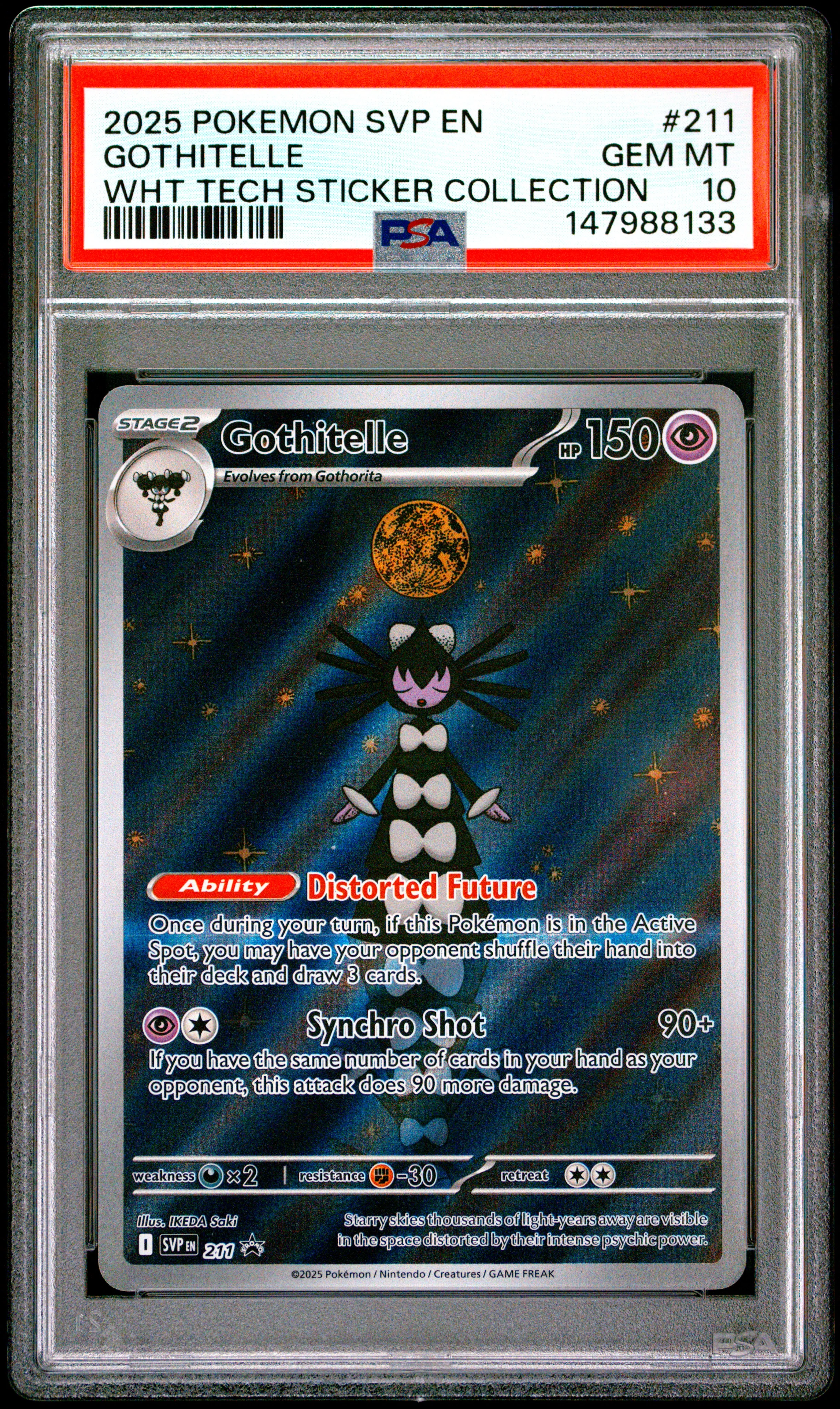 GOTHITELLE | 2025 POKEMON SVP EN-SV BLACK STAR PROMO 211 | WHT TECH STICKER COLLECTION | PSA GEM MT 10
