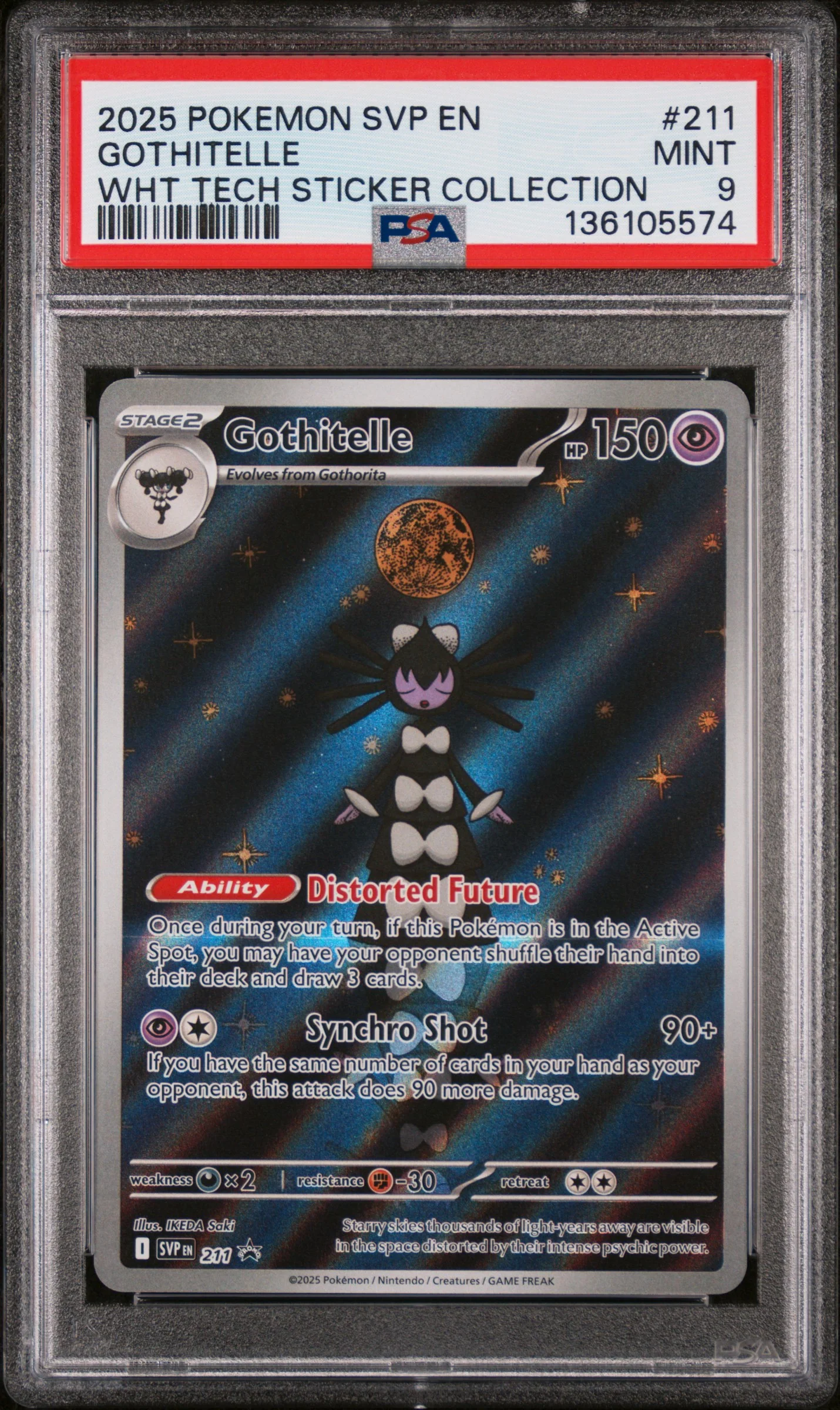 GOTHITELLE | 2025 POKEMON SVP EN-SV BLACK STAR PROMO 211 | WHT TECH STICKER COLLECTION | PSA MINT 9