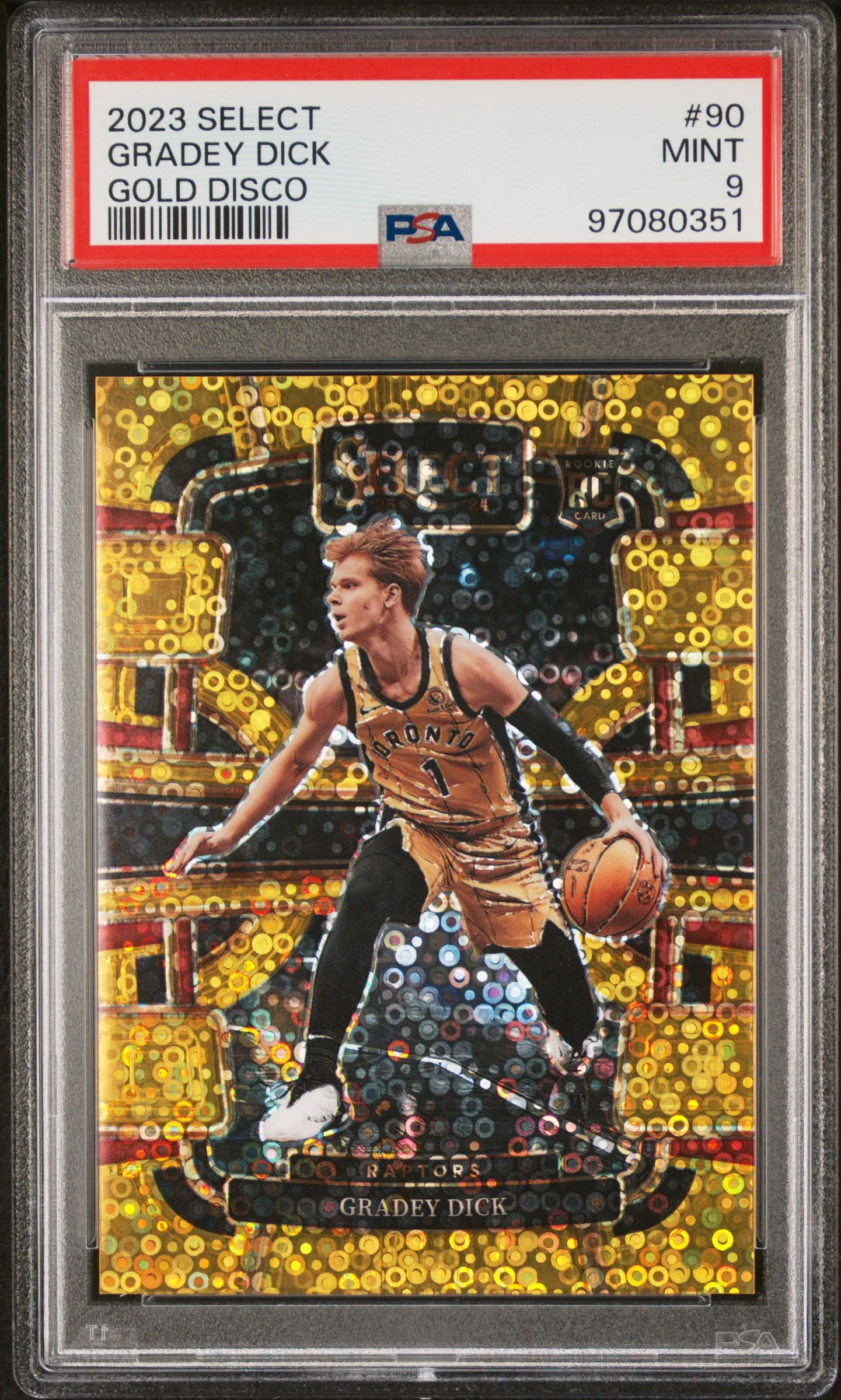 GRADEY DICK | 2023 PANINI SELECT 90 | GOLD DISCO | PSA MINT 9