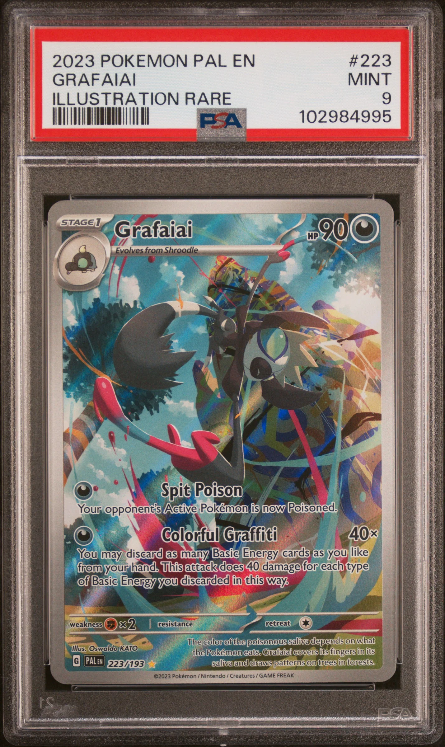 GRAFAIAI | 2023 POKEMON PAL EN-PALDEA EVOLVED 223 | ILLUSTRATION RARE | PSA MINT 9