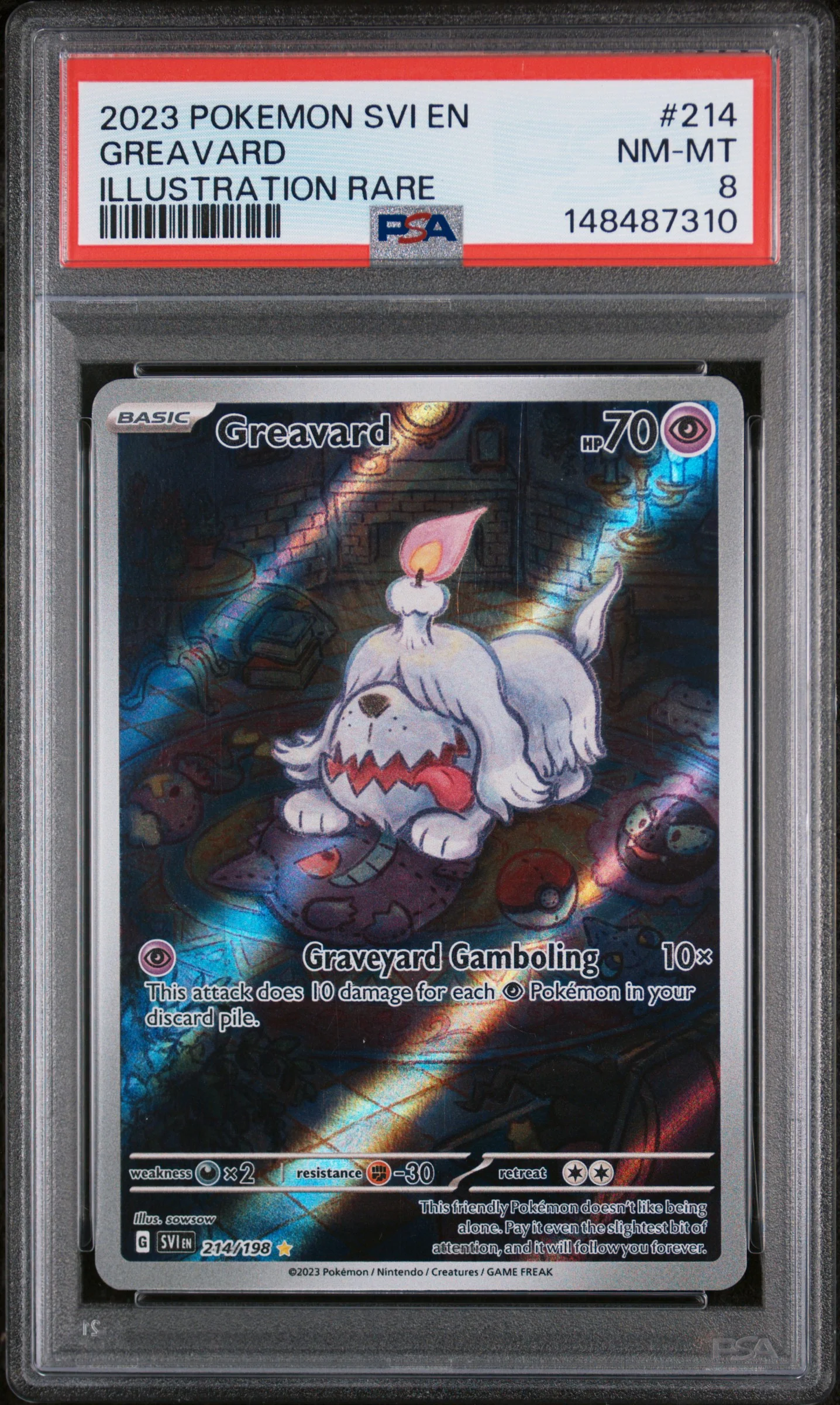 GREAVARD | 2023 POKEMON SVI EN-SCARLET & VIOLET 214 | ILLUSTRATION RARE | PSA NM-MT 8