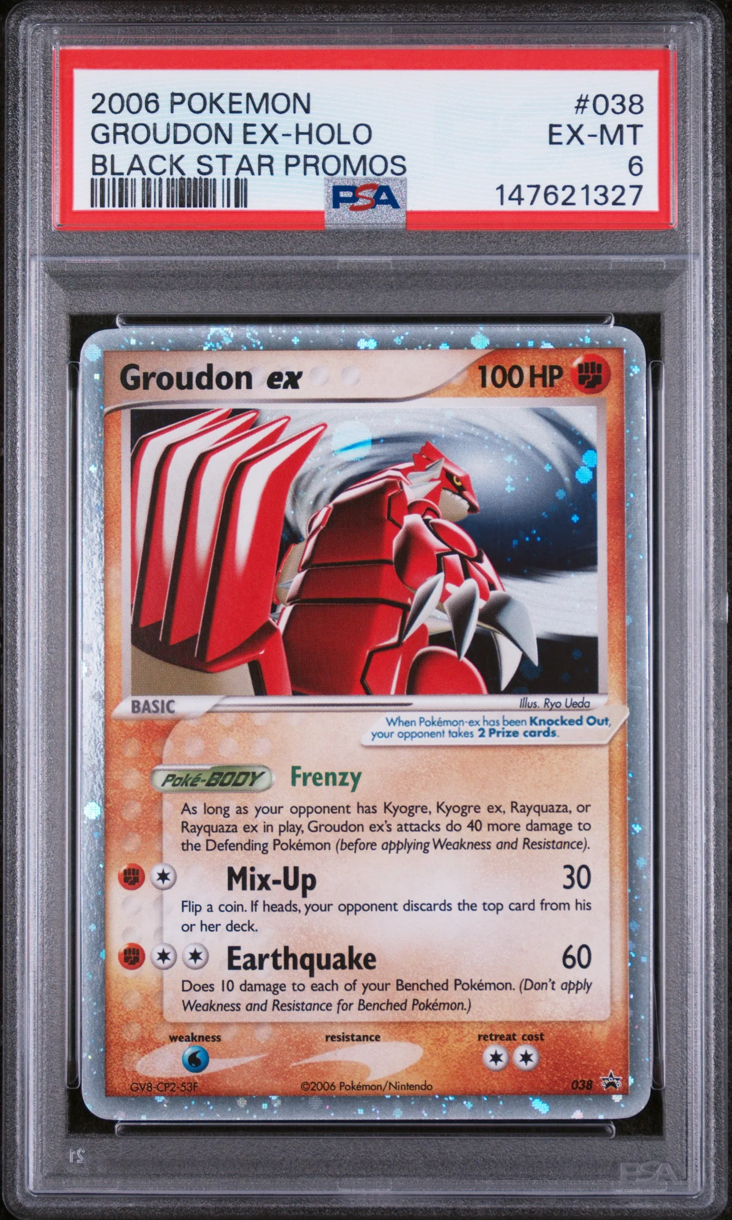 GROUDON EX-HOLO | 2006 POKEMON BLACK STAR PROMOS 038 | BLACK STAR PROMOS | PSA EX-MT 6
