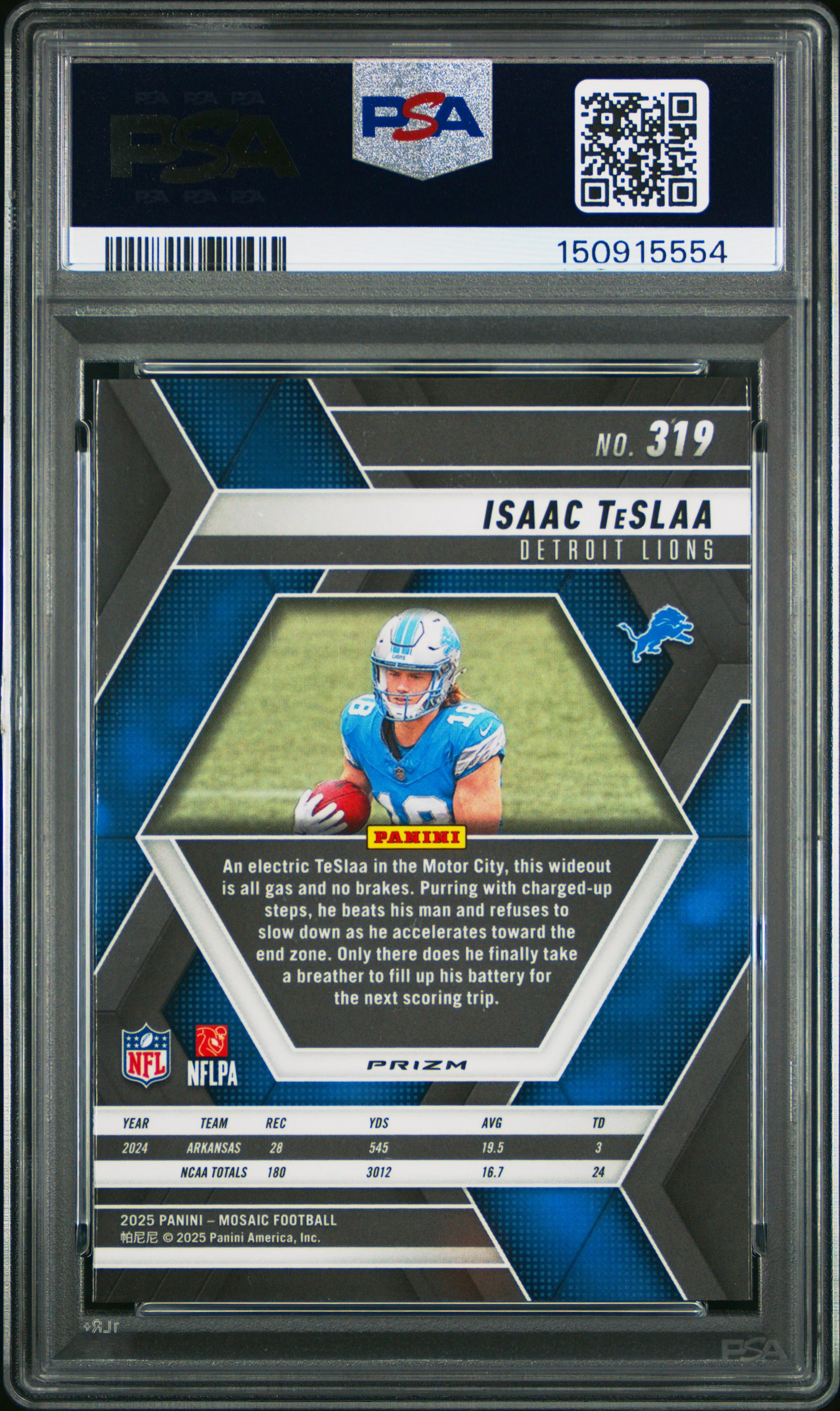 ISAAC TESLAA | 2025 PANINI MOSAIC 319 | MOSAIC | PSA GEM MT 10 - Image 2