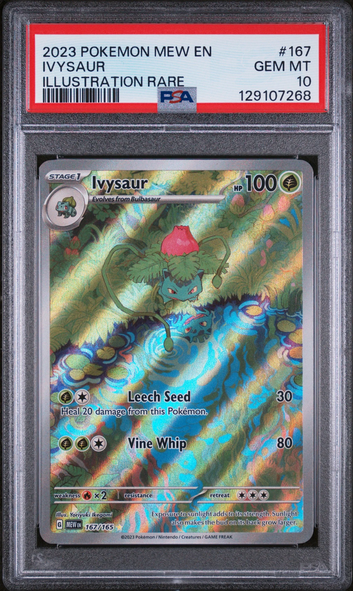 IVYSAUR | 2023 POKEMON MEW EN-151 167 | ILLUSTRATION RARE | PSA GEM MT 10