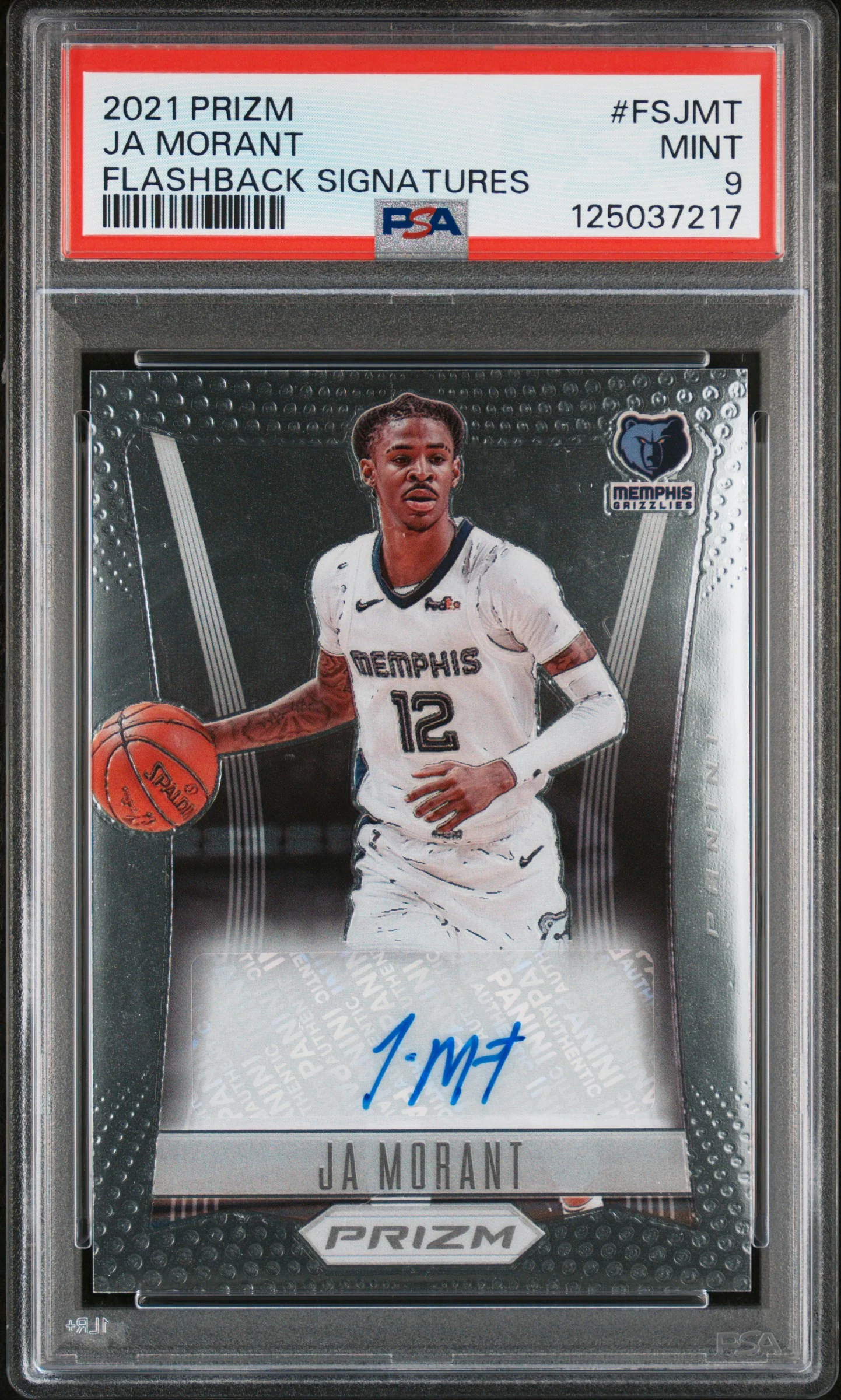JA MORANT | 2021 PANINI PRIZM FLASHBACK SIGNATURES FSJMT | FLASHBACK SIGNATURES | PSA MINT 9
