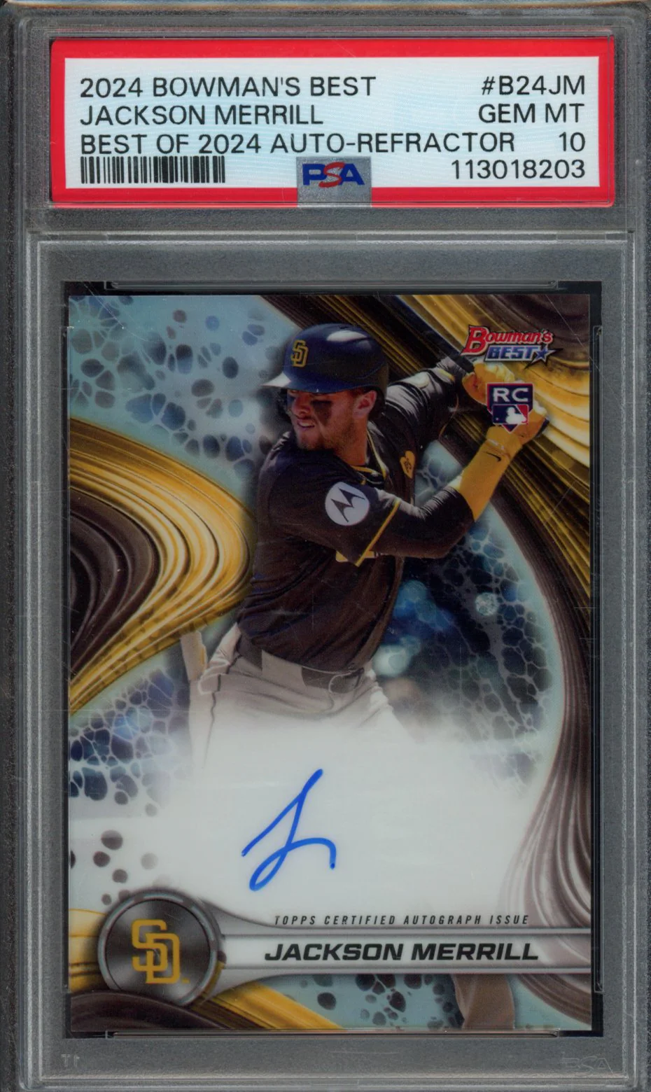 JACKSON MERRILL | 2024 BOWMAN'S BEST BEST OF 2024 AUTOGRAPHS | PSA GEM MT 10
