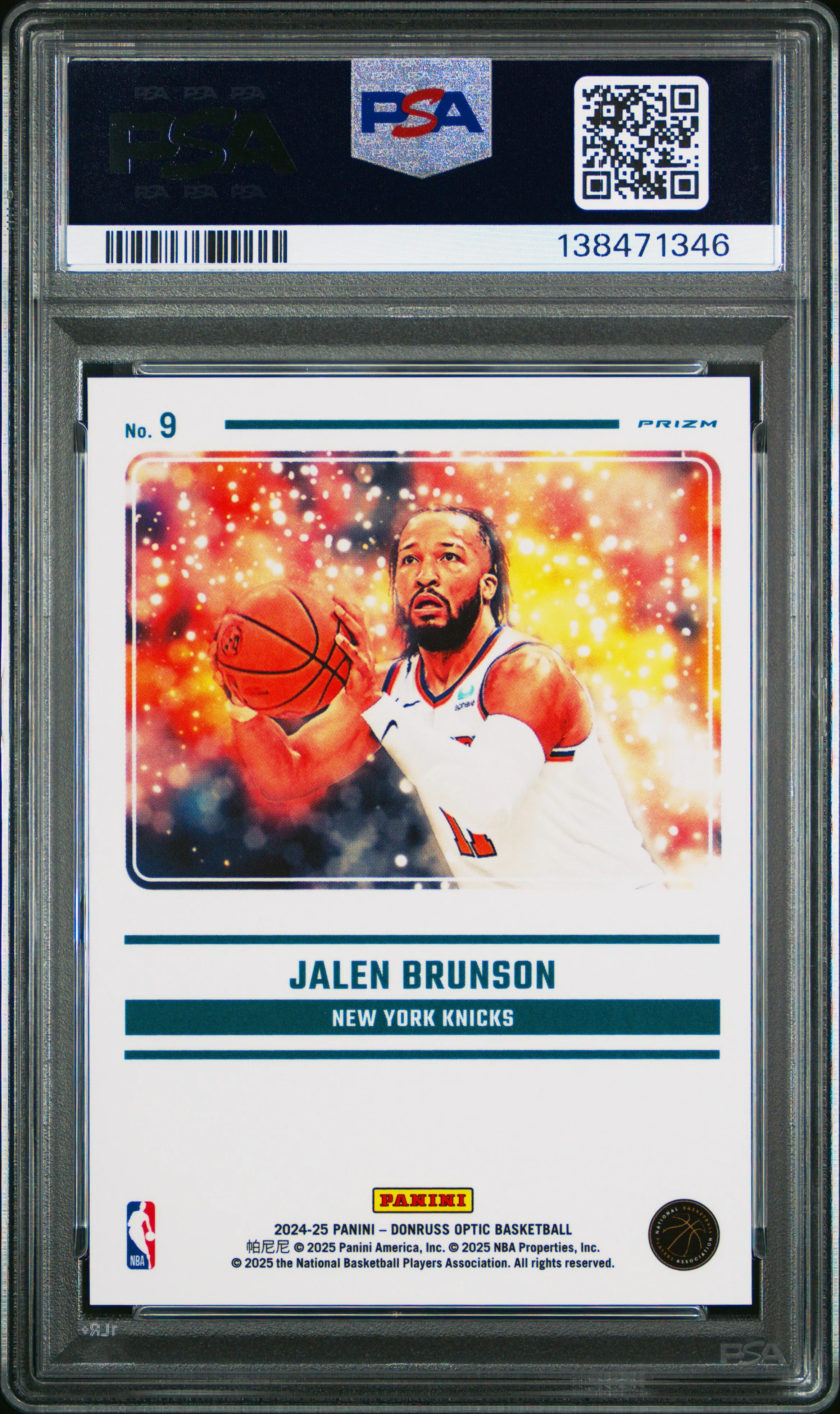 JALEN BRUNSON | 2024 PANINI DONRUSS OPTIC MYTHICAL 9 | PSA GEM MT 10 - Image 2