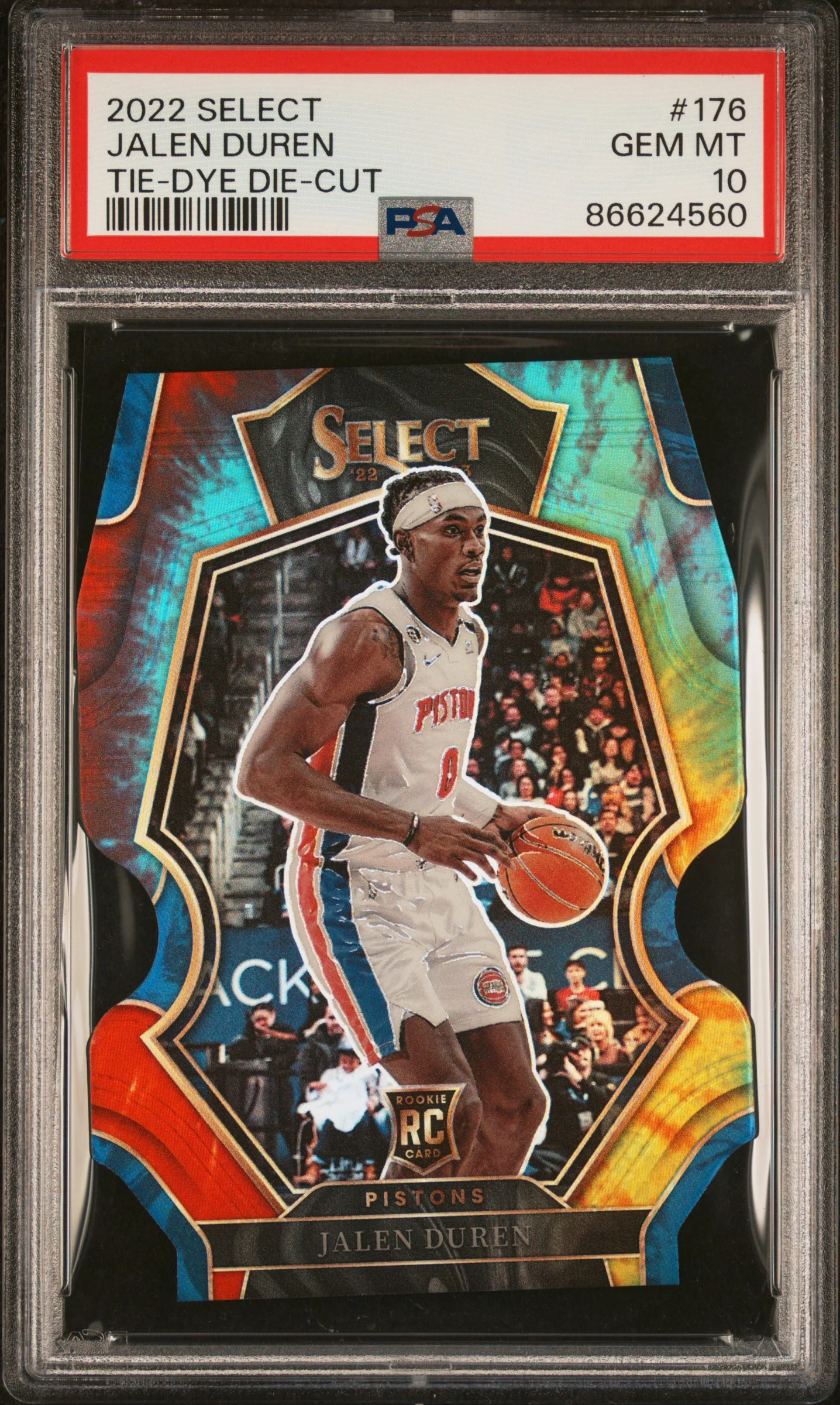 JALEN DUREN | 2022 PANINI SELECT 176 | TIE-DYE DIE-CUT | PSA GEM MT 10