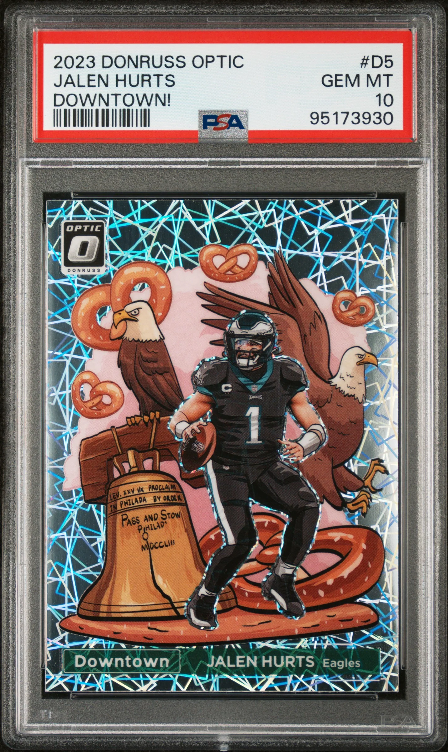 JALEN HURTS | 2023 PANINI DONRUSS OPTIC DOWNTOWN! D5 | PSA GEM MT 10