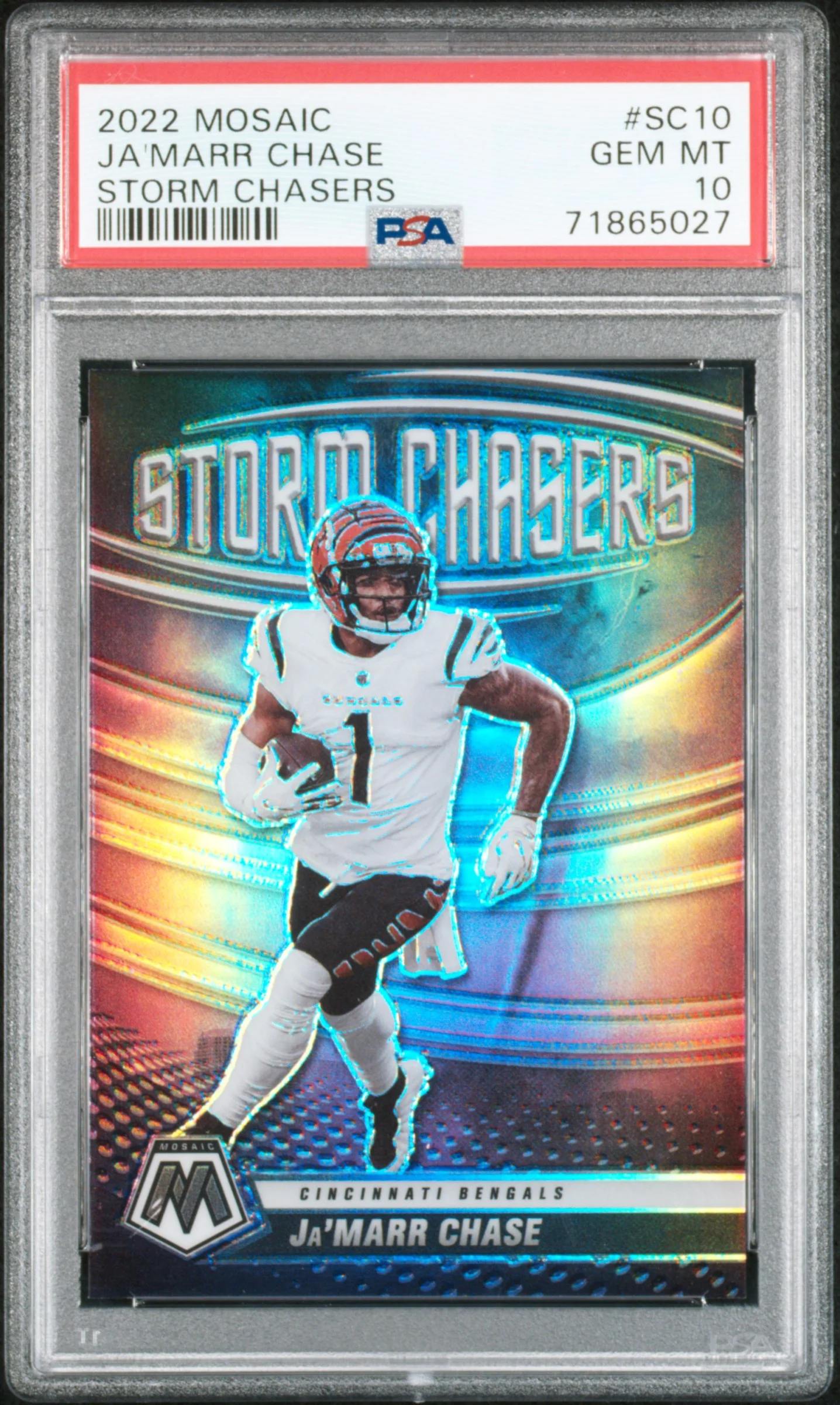 Ja'MARR CHASE | 2022 PANINI MOSAIC STORM CHASERS SC10 | STORM CHASERS | PSA GEM MT 10