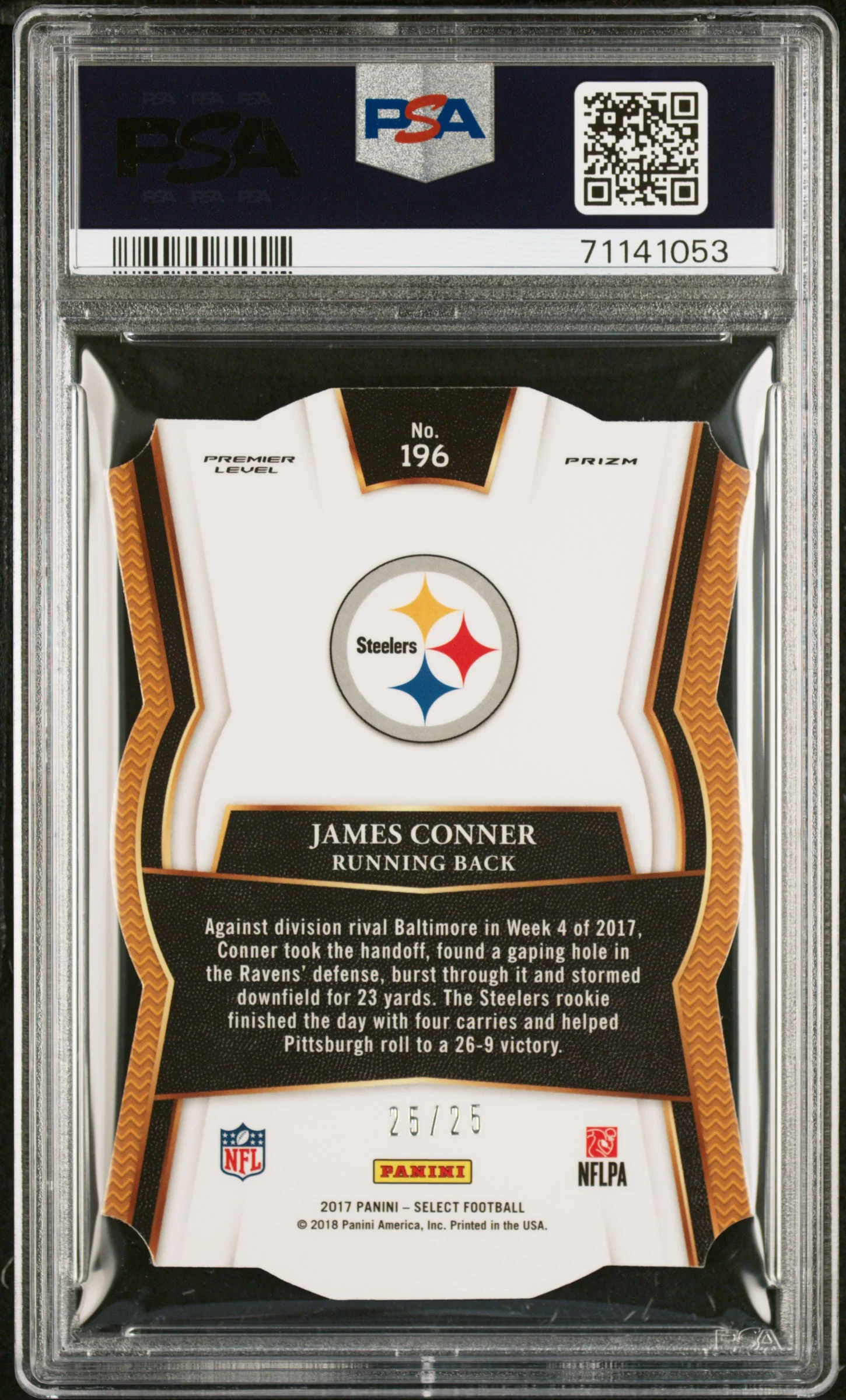 JAMES CONNER | 2017 PANINI SELECT 196 | TIE-DYE DIE-CUT | PSA GEM MT 10 - Image 2