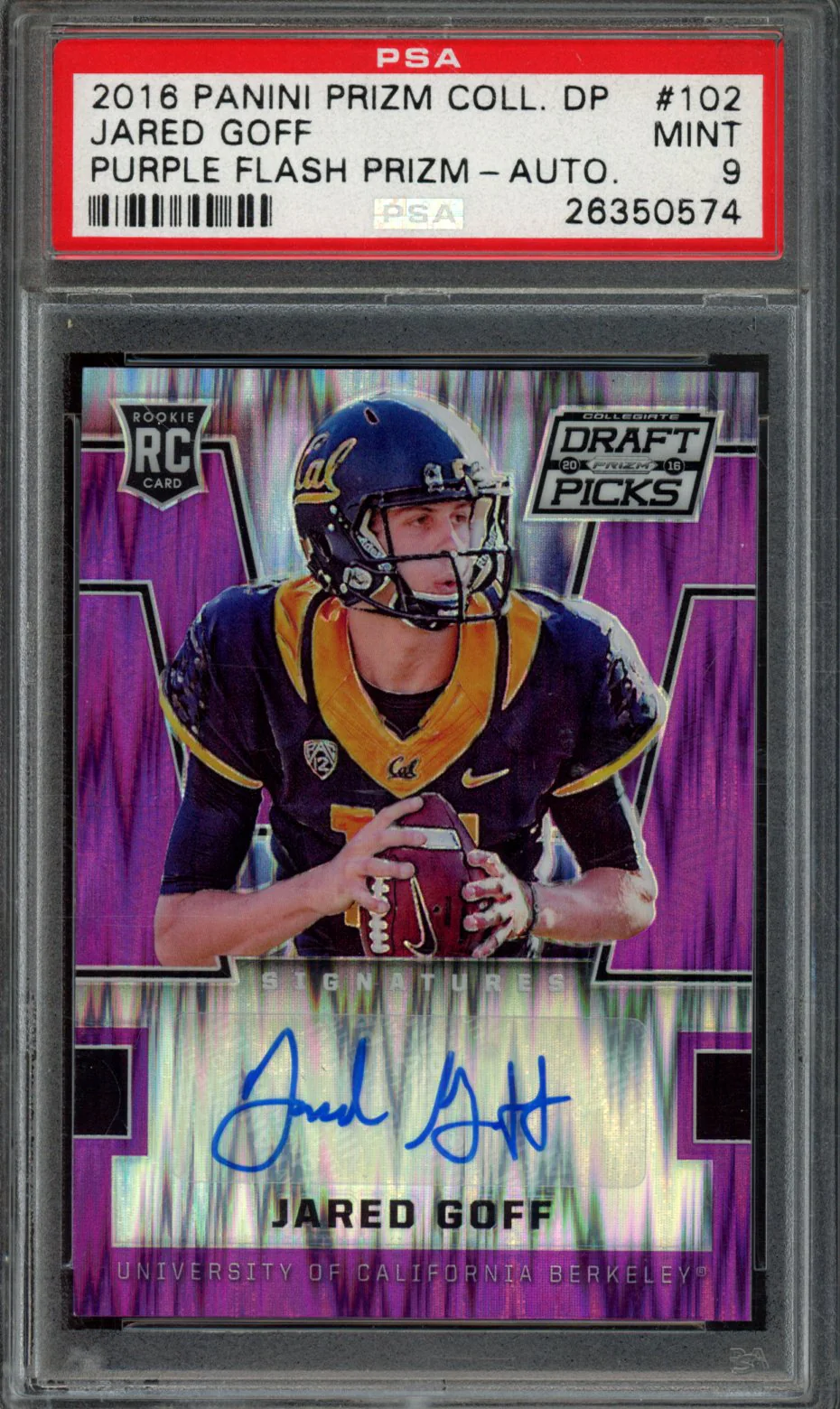JARED GOFF | 2016 PANINI PRIZM COLLEGIATE DRAFT PICKS | PSA MINT 9