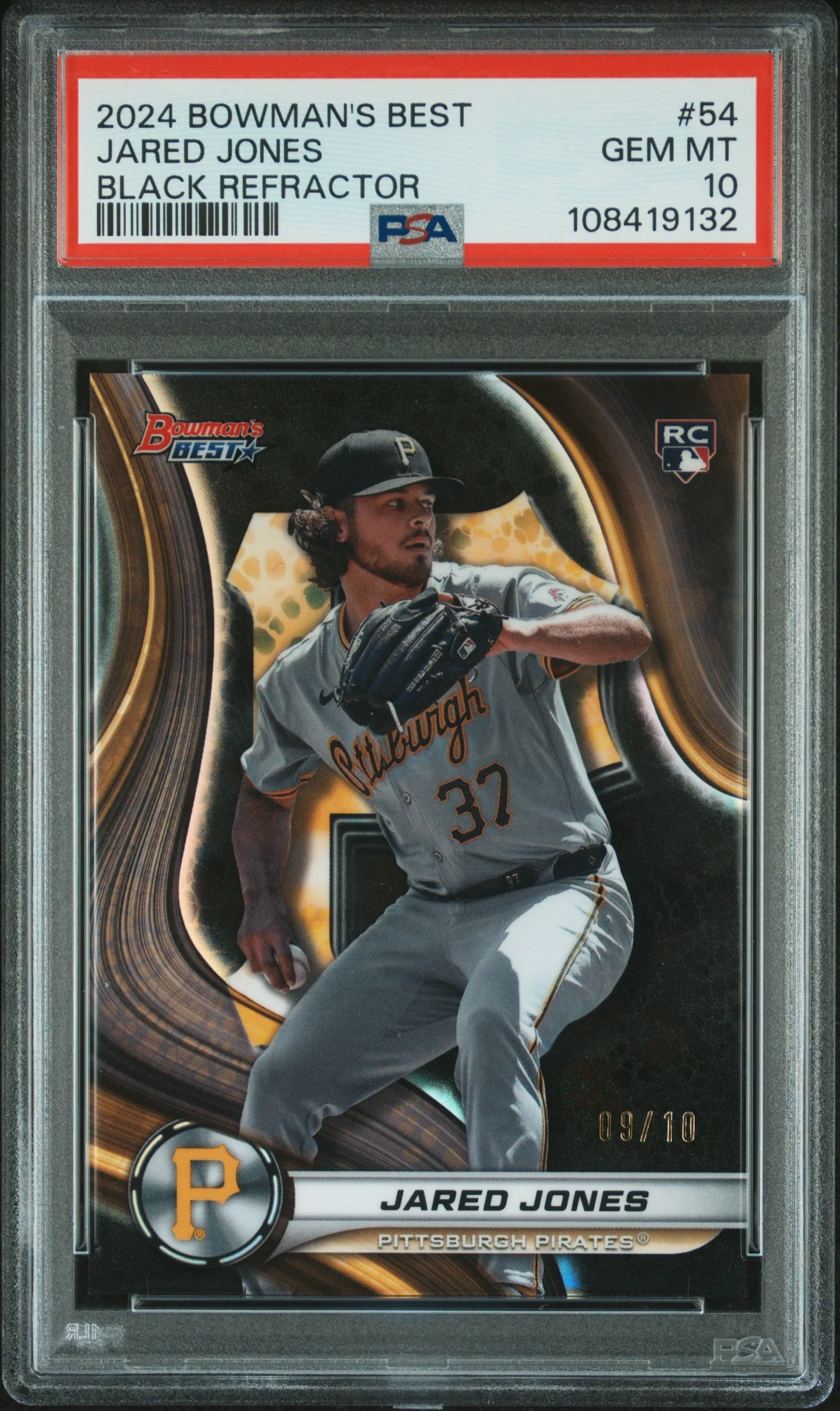 JARED JONES | 2024 BOWMAN'S BEST 54 | BLACK REFRACTOR | PSA GEM MT 10