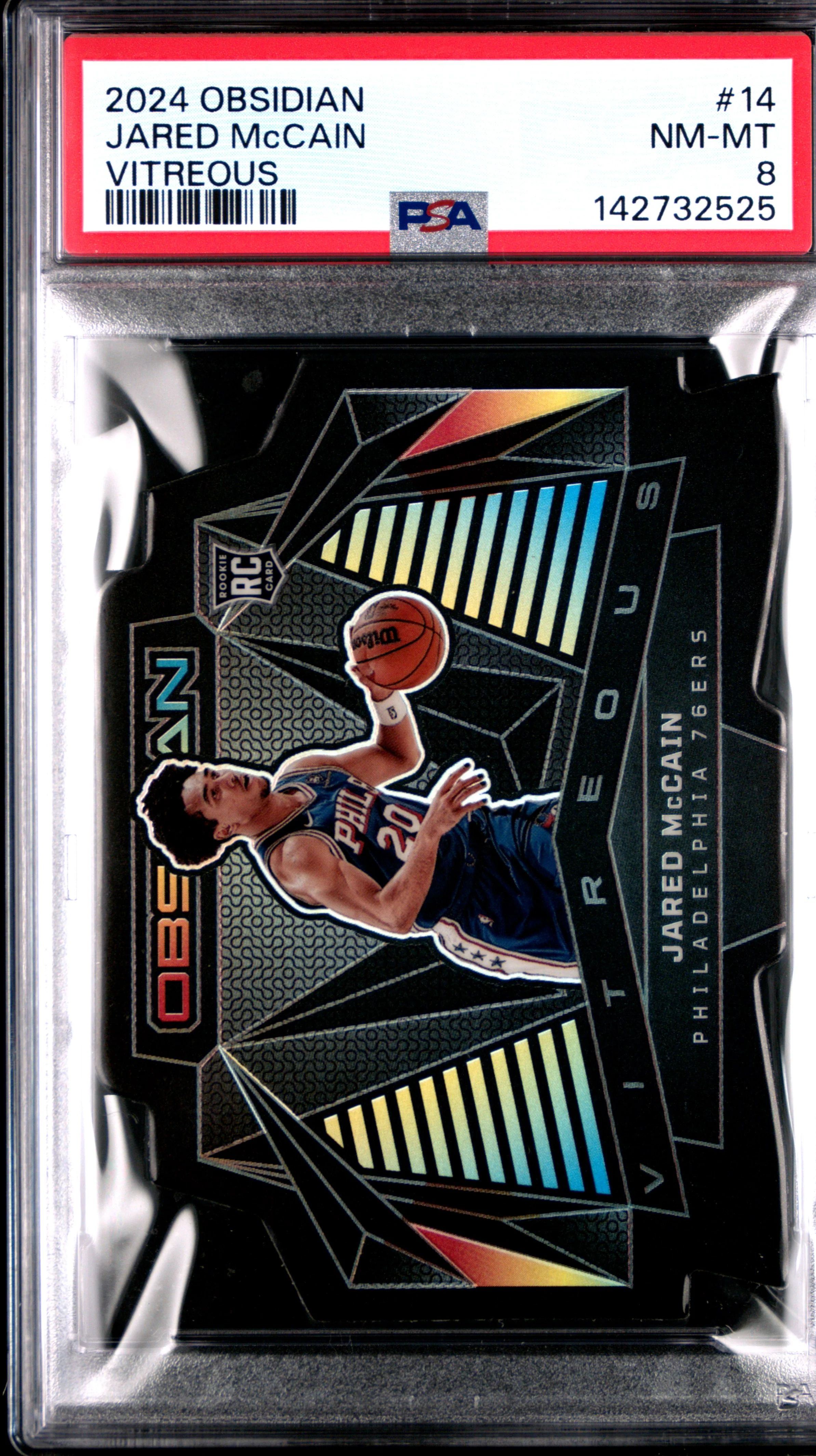 JARED McCAIN | 2024-25 PANINI OBSIDIAN VITREOUS 14 | PSA NM-MT 8