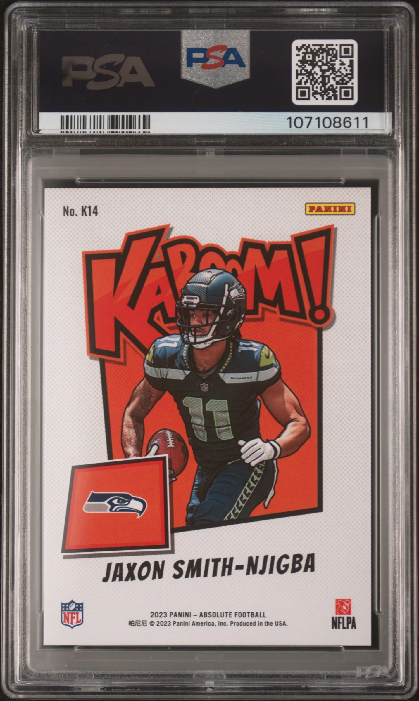 JAXON SMITH-NJIGBA | 2023 PANINI ABSOLUTE KABOOM! VERTICAL K14 | PSA MINT 9 - Image 2