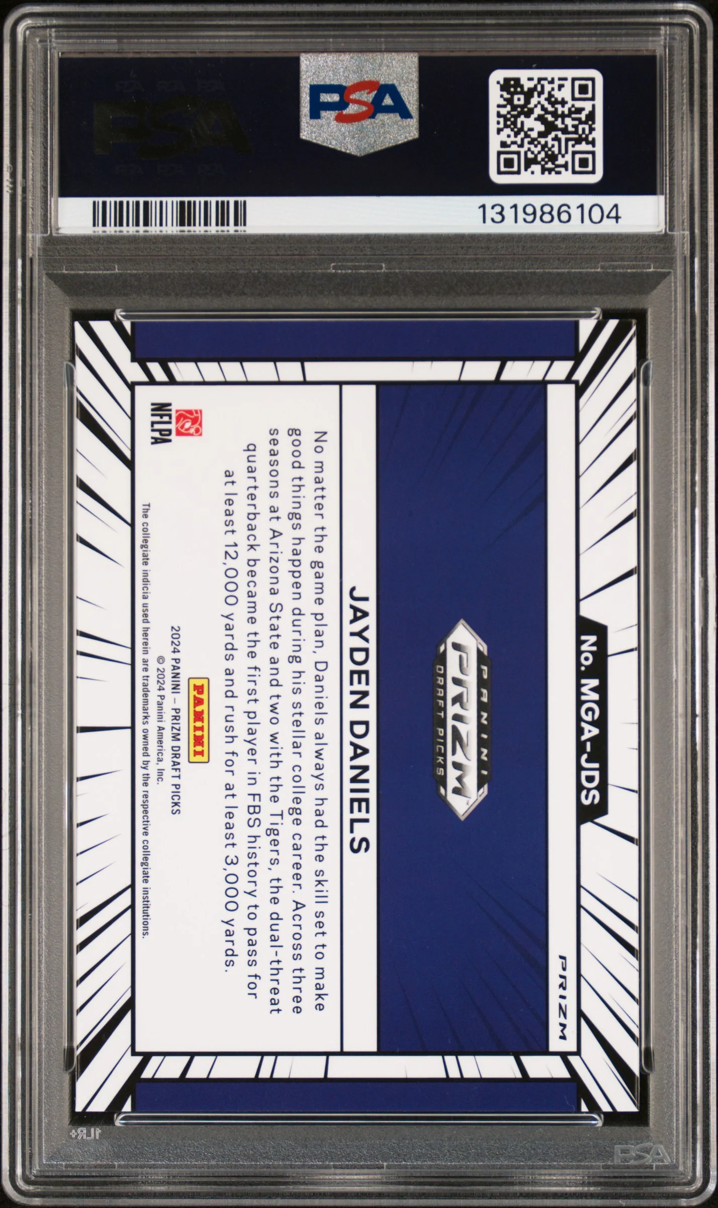 JAYDEN DANIELS | 2024 PANINI PRIZM DRAFT PICKS MANGA MGAJDS | PSA GEM MT 10 - Image 2